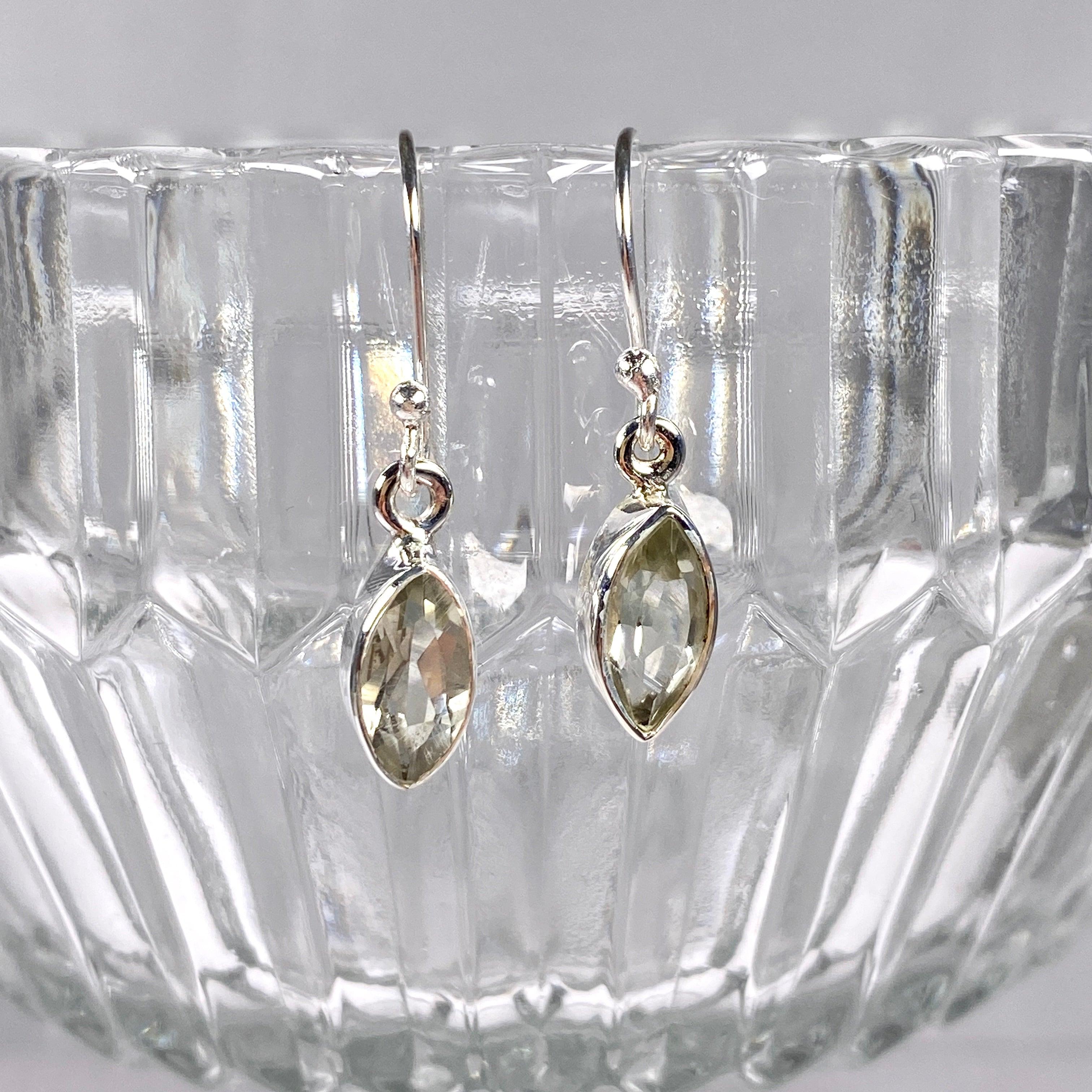 Prasiolite Marquise Faceted Earrings for Women - Dainty Green Gemstone Stud Earrings R2363 PRM - Perfect for Weddings, Parties & Everyday Elegance