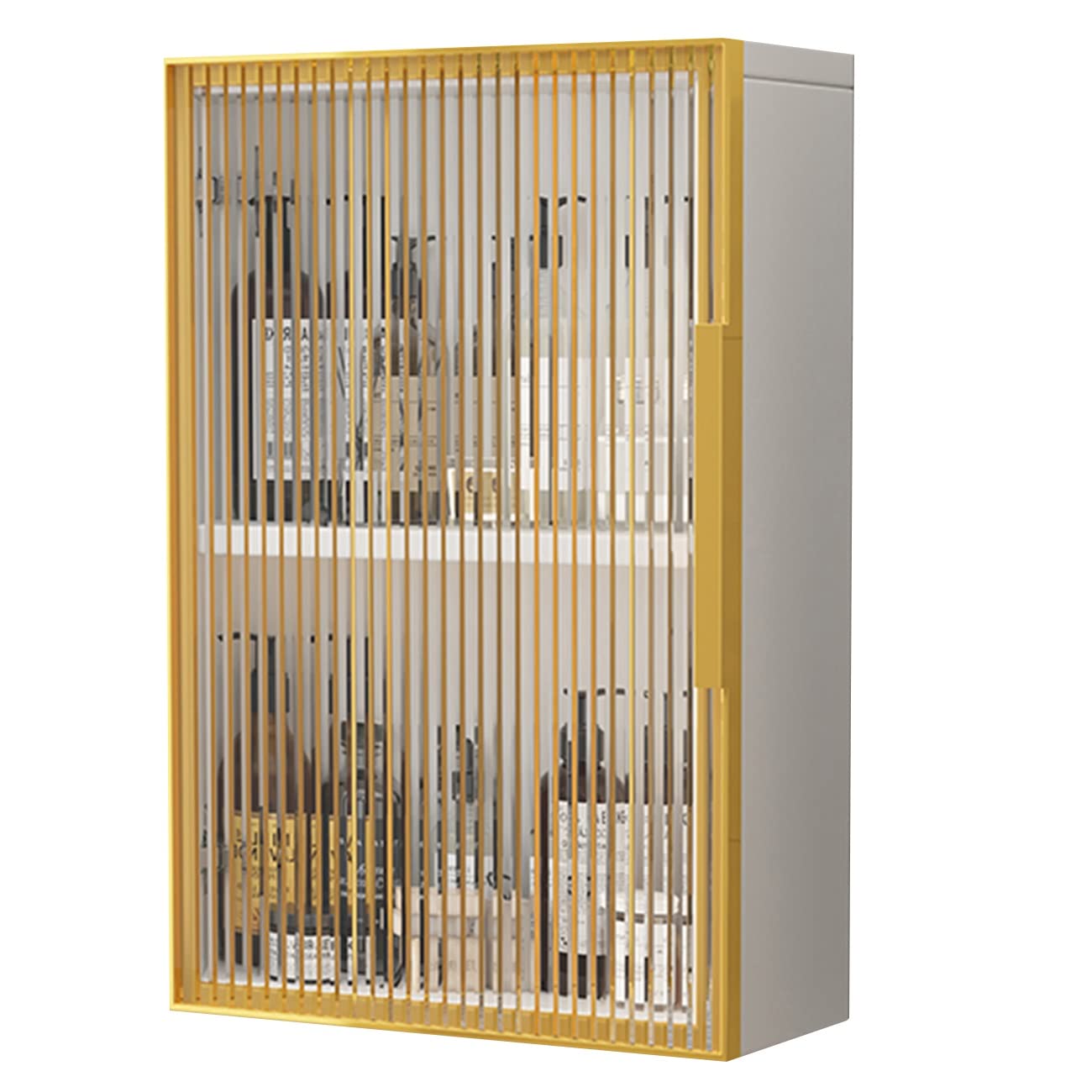 Multifunctional Wall Cabinet with Glass Door - Sturdy Multi-Layer Storage Locker for Living Room, Entryway, Bathroom & Bedroom | Space-Saving Home Organization Solution for Small Spaces