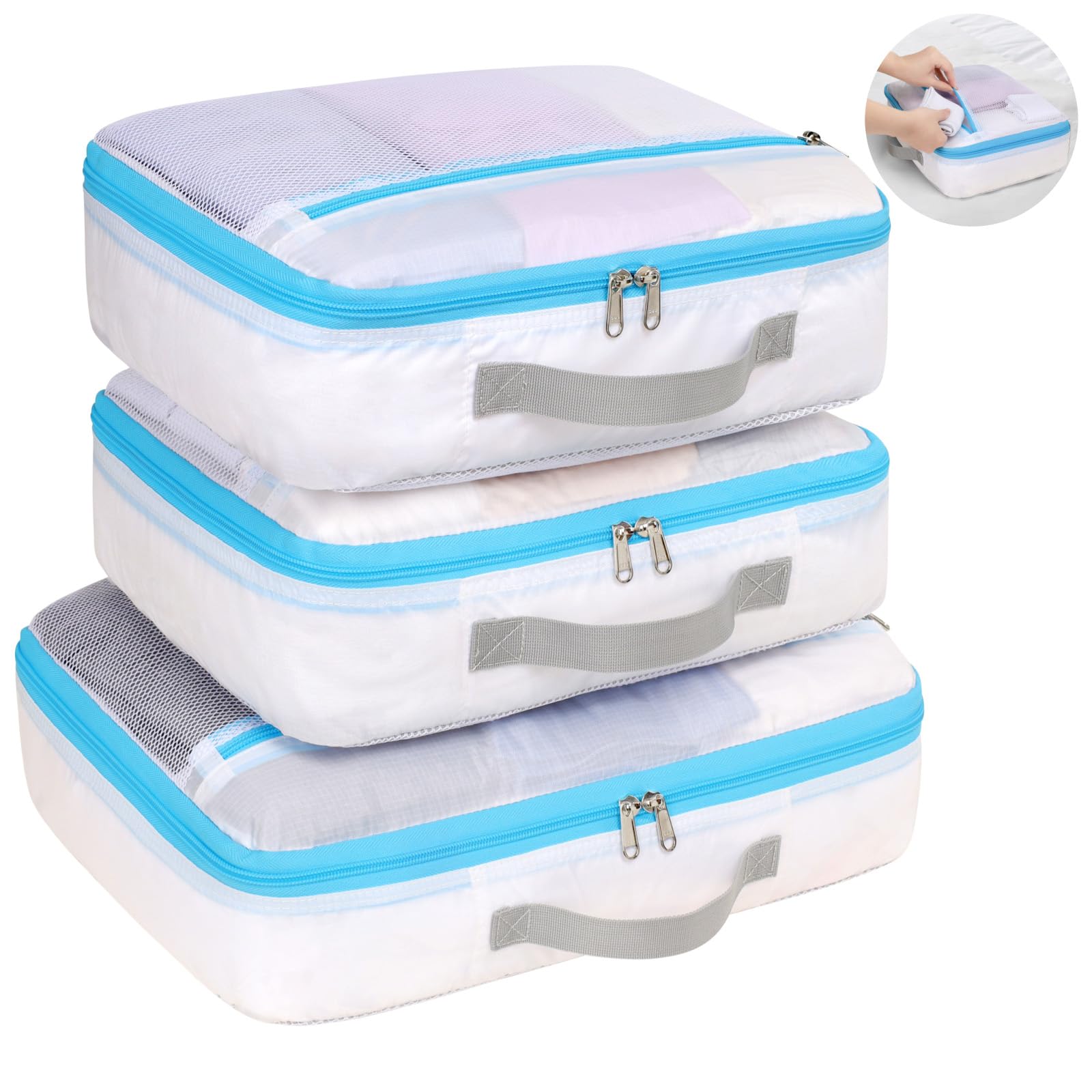 Cambond Compression Packing Cubes for Travel - Lightweight Luggage Organizers for Women, Carry-on Suitcases & Backpacks | Perfect for Business Trips, Vacations & Weekend Getaways