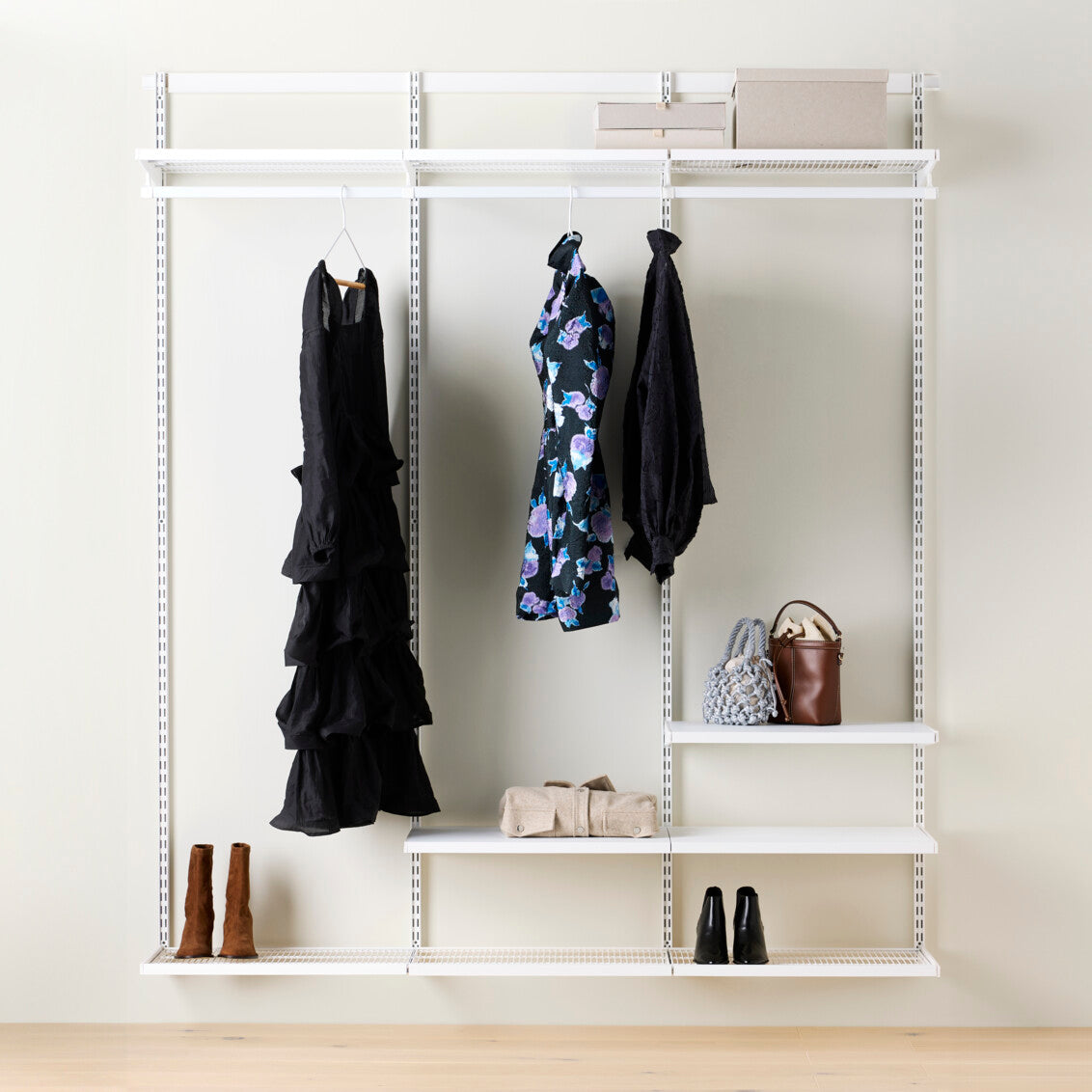 Decor Plus Closet Organizer with Adjustable Shelves - 73.3 Inch Wide Storage Solution for Bedroom, Walk-in Closet & Home Organization