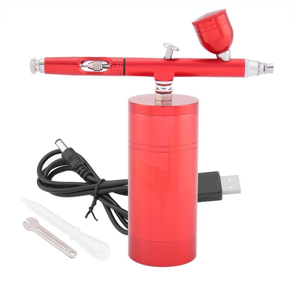 NIMOA 0.3mm Mini Airbrush Spray Gun Kit with 7CC Paint Cup - Professional Air Compressor Spray Gun for Acrylic, Watercolor & Model Painting - Perfect for Nail Art, Cake Decorating & DIY Crafts