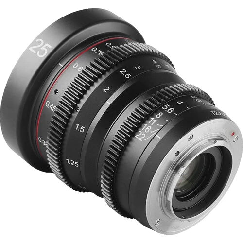 Meike 25mm T2.2 Full Frame Cine Prime Lens for Sony E Mount - Professional Cinema Lens for Filmmaking, Videography & Photography - Perfect for Low Light, Portraits & Bokeh Effects