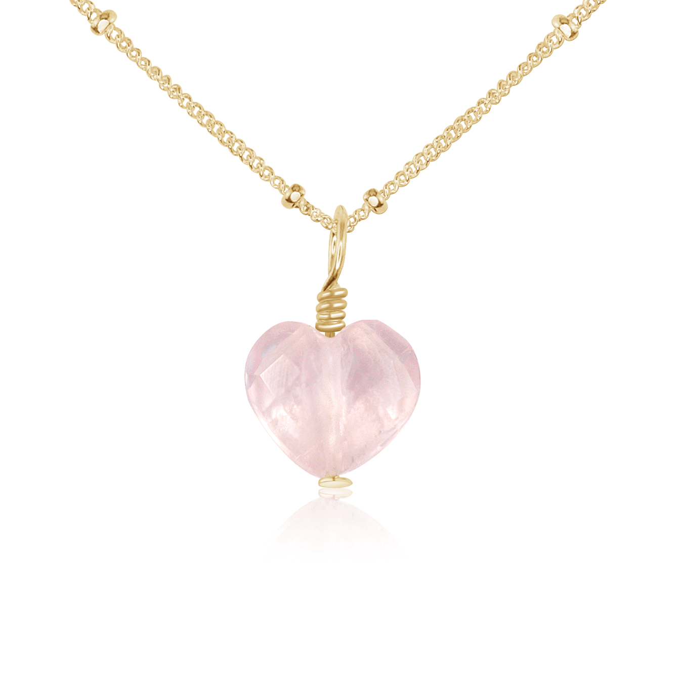 Rose Quartz Crystal Heart Pendant Necklace for Women - Healing Stone Jewelry Gift for Love & Positive Energy - Perfect for Valentine's Day, Anniversary & Spiritual Healing
