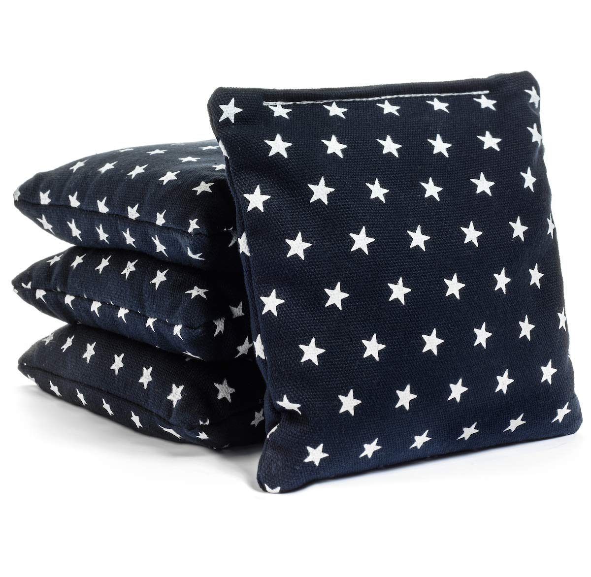 Premium Stars and Stripes Cornhole Bags Set of 8 with Tote Bag - American Flag Design Bean Bags for Tailgating, Backyard Games, BBQs, and Outdoor Parties