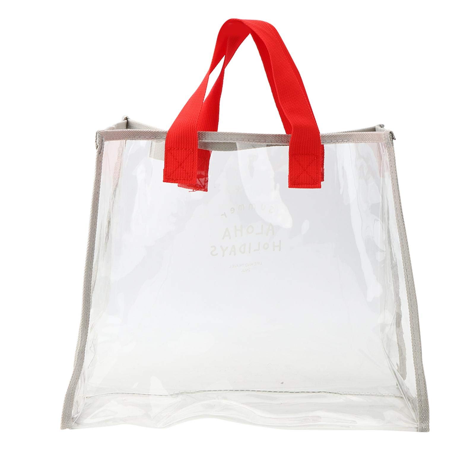 Shanrya Clear PVC Waterproof Handbag for Women - Lightweight Travel Beach Tote Bag for Swimming, Pool Parties, Shopping & Outdoor Activities