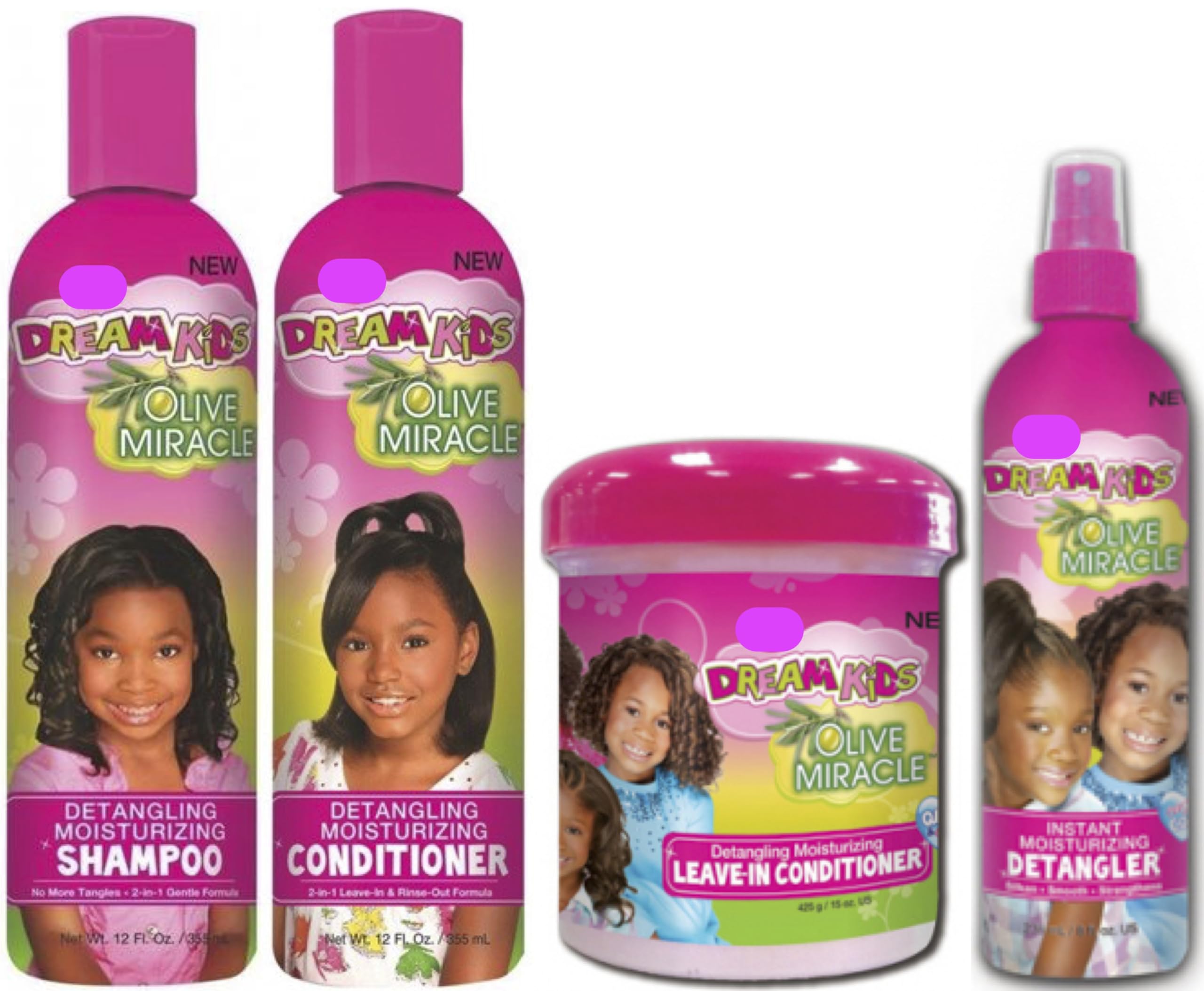 African Pride Dream Kids Detangling Shampoo, Conditioner & Leave-in Conditioner Set - Gentle Hair Care for Kids with Curly & Coily Hair - Perfect for Daily Use & Detangling After Swimming or Playtime