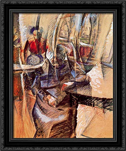 Umberto Boccioni 20x24 Framed Canvas Art - Black Ornate Wood Frame with Two Female Figures - Perfect for Living Room, Bedroom, or Office Wall Decor