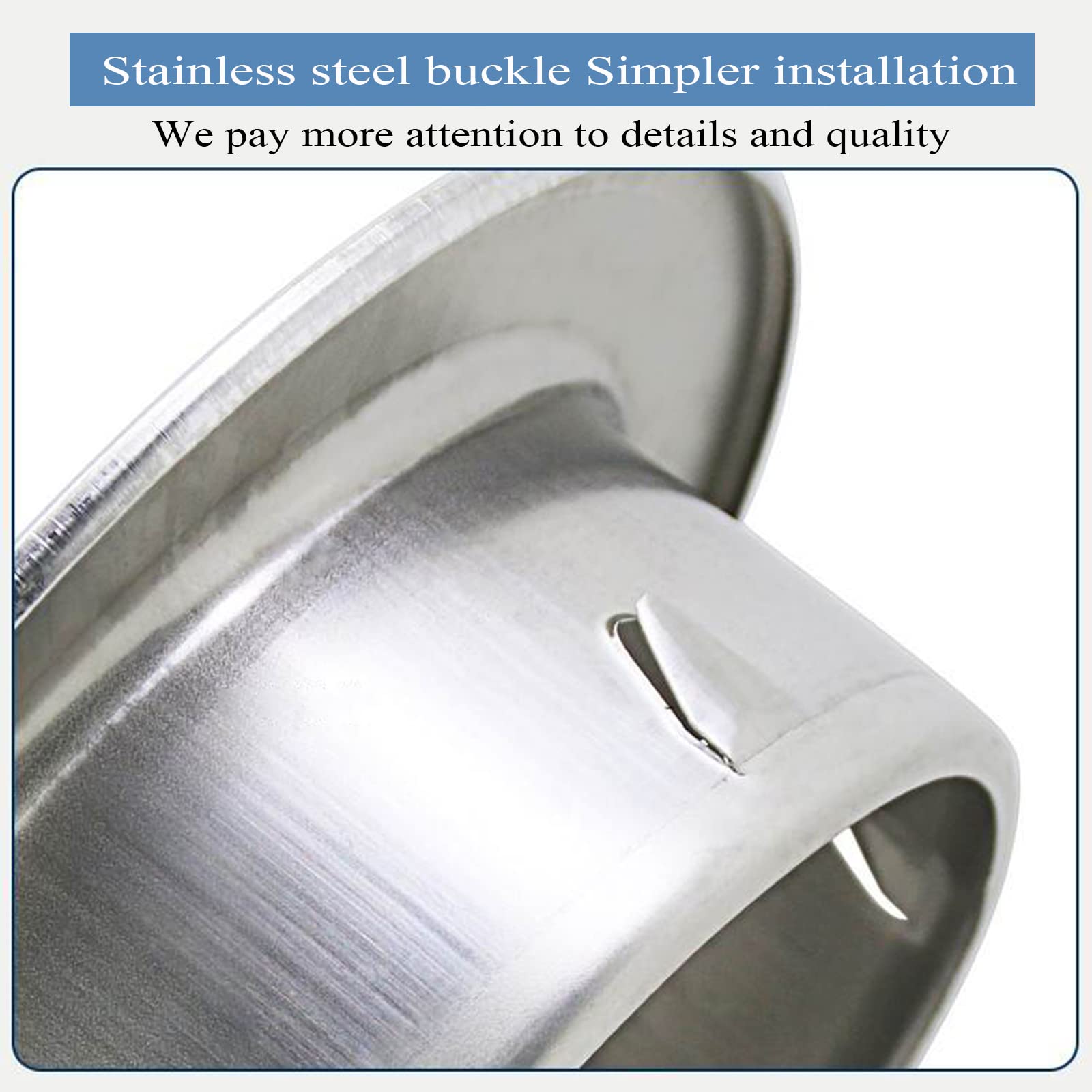 Stainless Steel Round Wall Air Vent - 100mm/3.94in HVAC Ducting Cover with Louver Grille for Kitchen, Bathroom & Basement Ventilation System