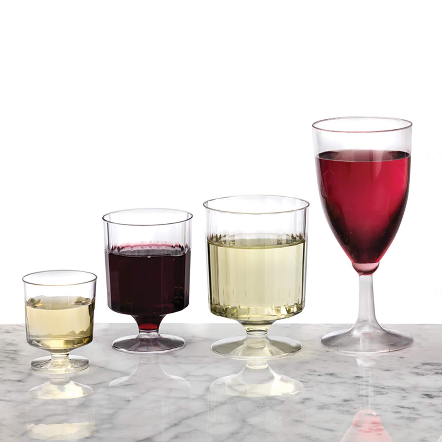 Elegant Plastic Wine Stem Glasses - 8 oz Clear Disposable Cups for Parties, Weddings & Events (Case of 240) - Perfect for Cocktail Receptions, Banquets & Upscale Gatherings