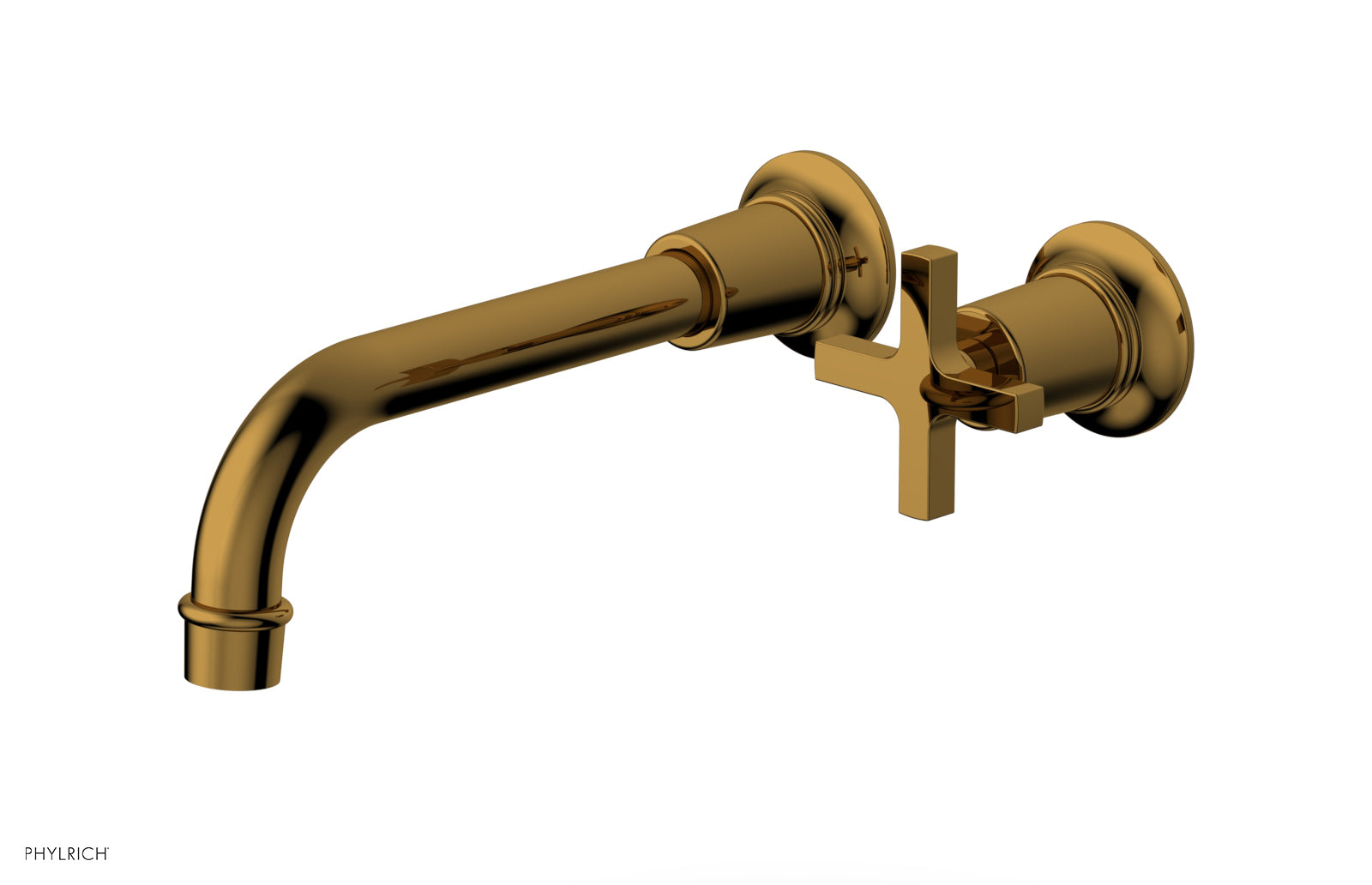 HEX MODERN Single Handle Wall Mount Bathroom Faucet - Cross Handle Design 501 17 - Perfect for Modern Bathroom & Powder Room Sink Installation