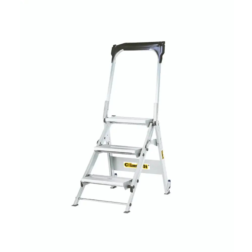 Climb It Easy Slope Aluminum Folding Ladder Steps - Lightweight Portable Step Stool for Home, Garage & Outdoor Use