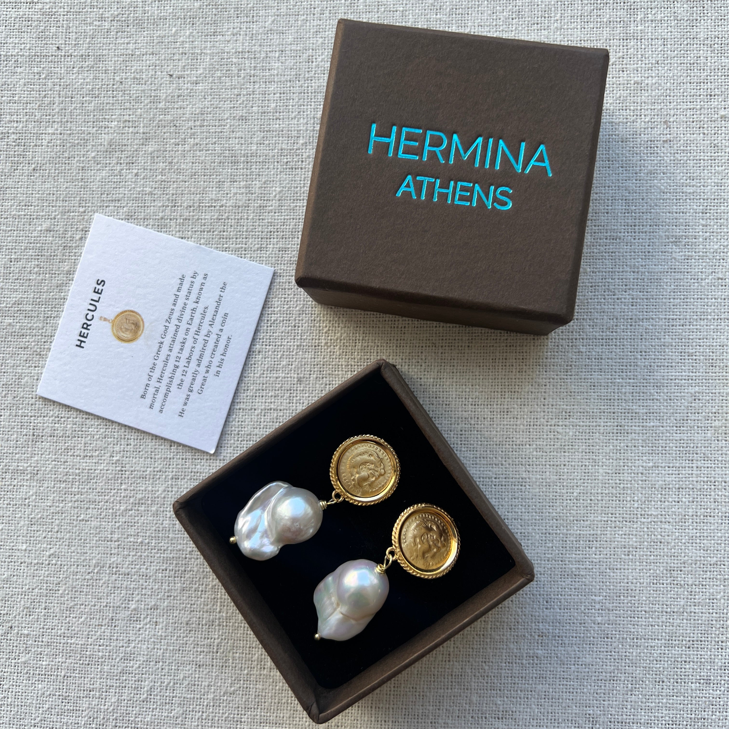 Hercules Lost Sea Pin Earrings - 14K Gold Dainty Stud Earrings for Women, Perfect for Casual Wear, Parties & Gifts