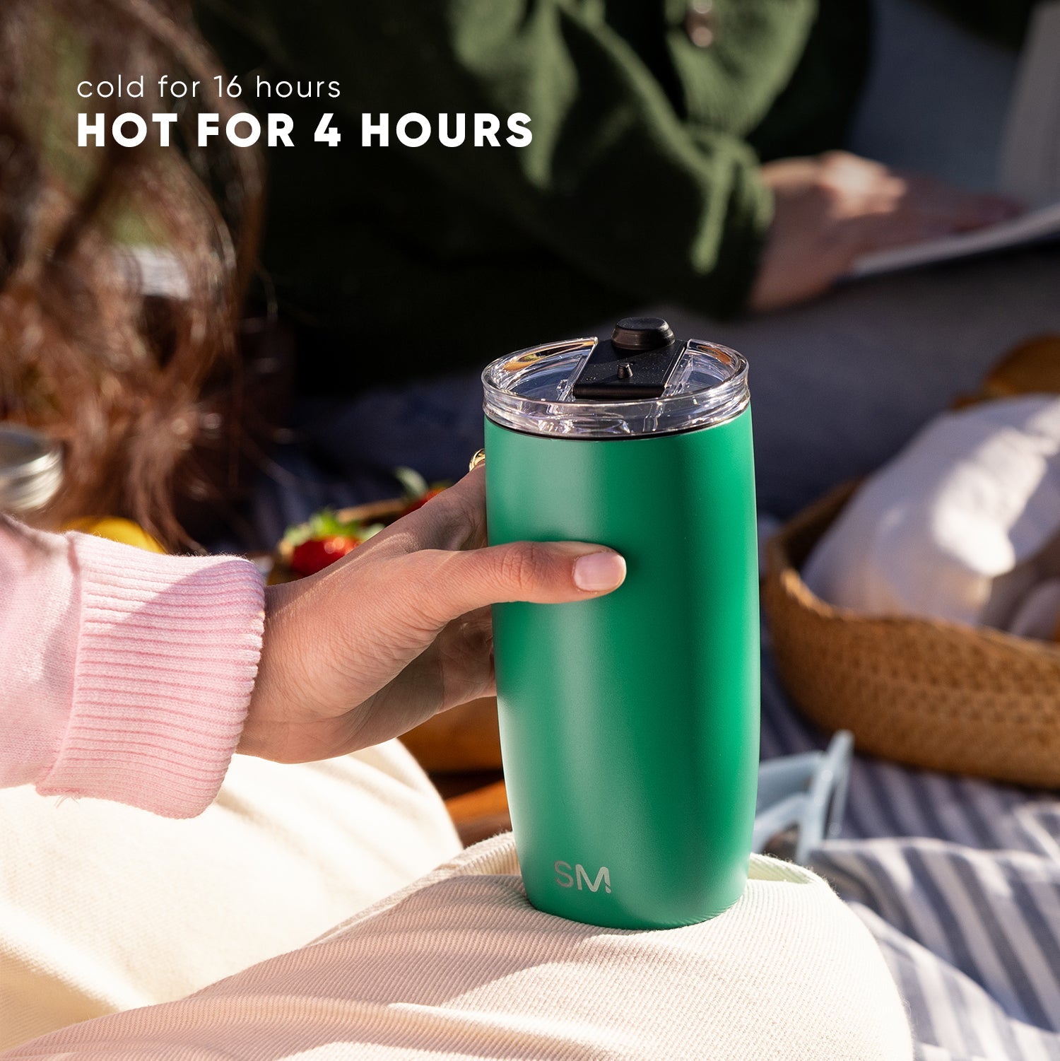 Voyager 20oz Insulated Tumbler with Clear Flip Lid & Straw - Leakproof Stainless Steel Travel Mug for Hot & Cold Drinks - Perfect for Office, Gym, Hiking & Outdoor Activities