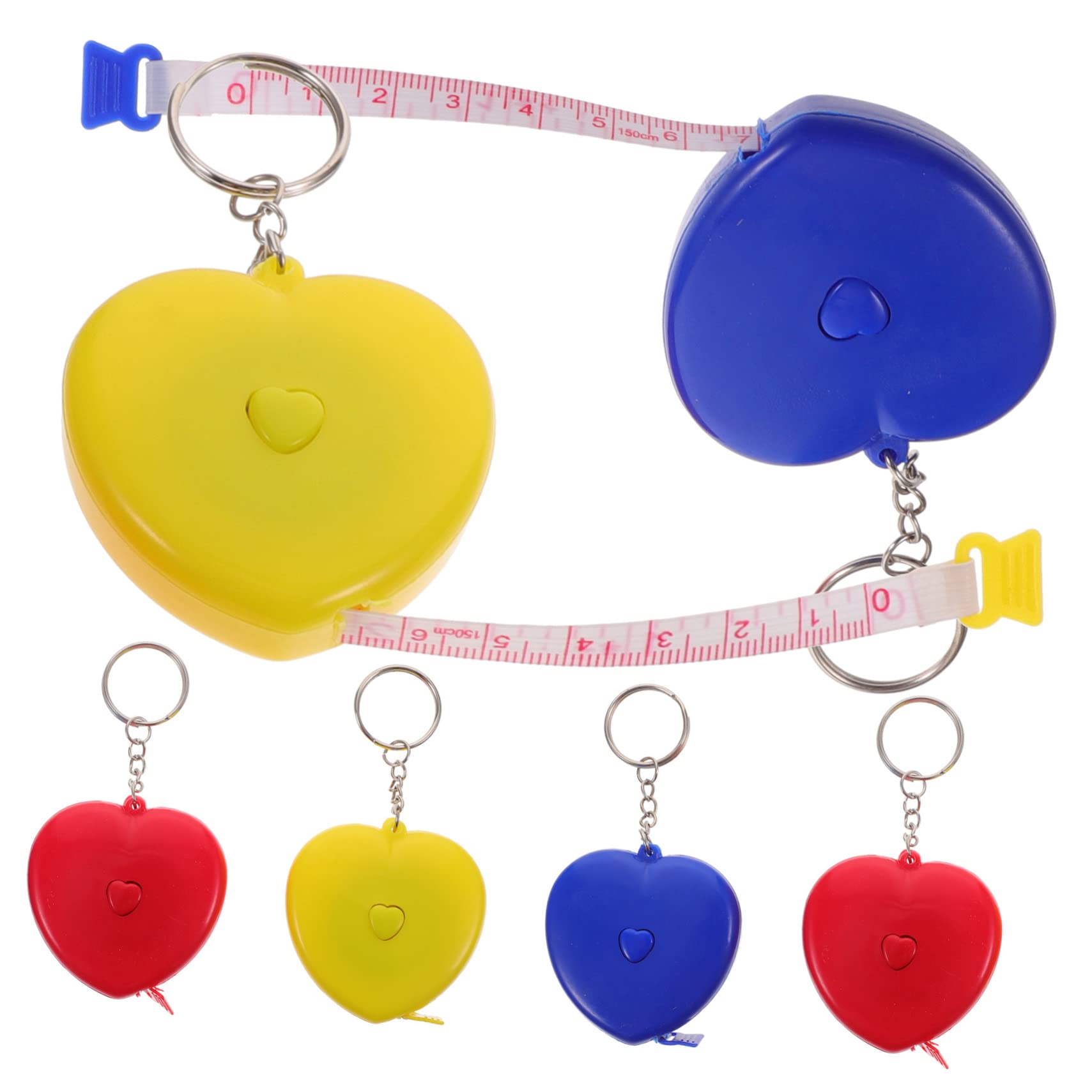 Amosfun 30-Piece Heart-Shaped Mini Tape Measure Keychain - Soft Body Measuring Tape for Sewing, Weight Loss & Fitness Tracking - Perfect for Office, Home & Travel Use