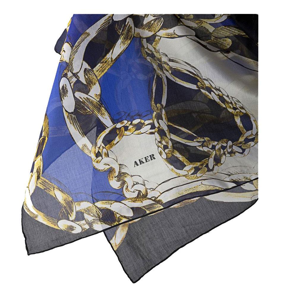 Aker Soft Silk Cotton Square Scarf - Floral Pattern Design #6948 - Perfect for Women's Fashion Accessories, Office Wear & Gift Giving