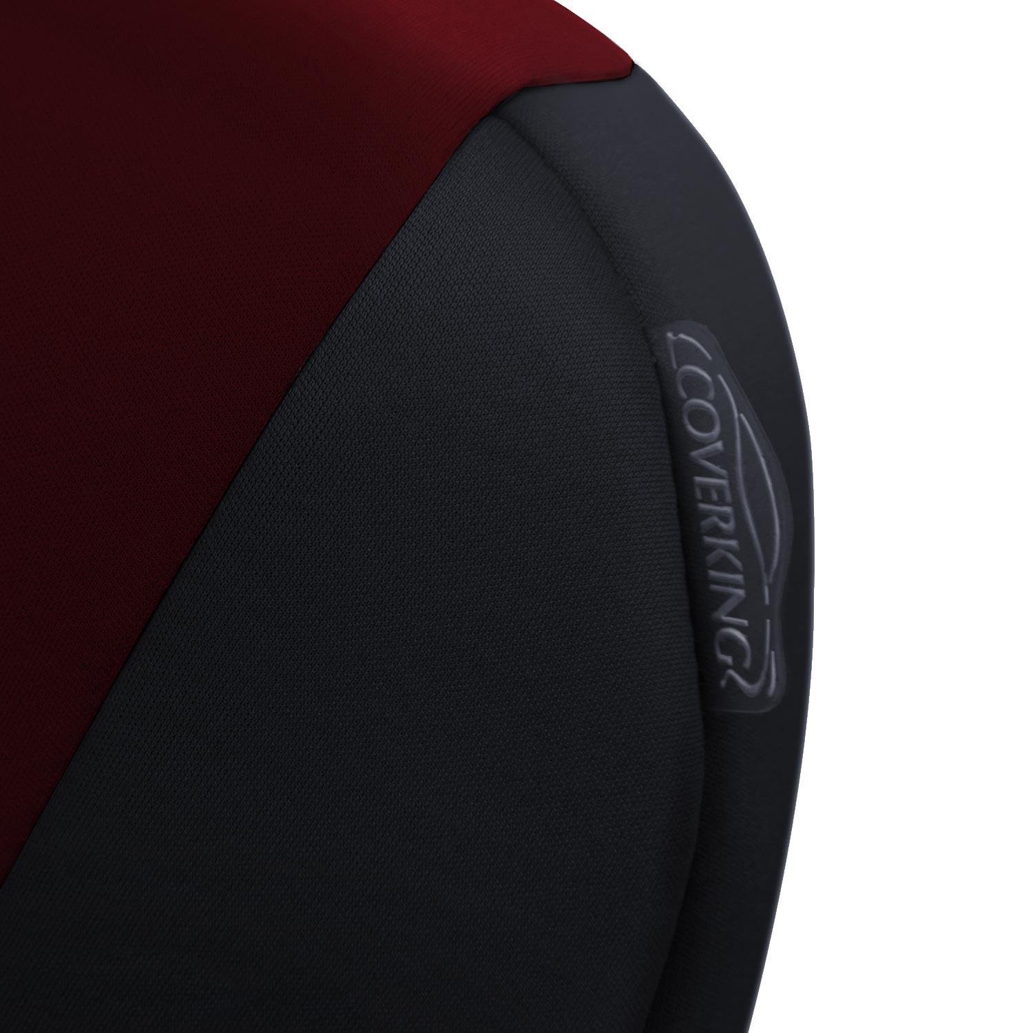 Coverking Rear 60/40 Bench Custom Fit Seat Cover for Toyota Sienna - Neosupreme Fabric (Wine/Black) | Durable Protection for Kids, Pets & Spills | Perfect for Family Road Trips & Daily Commutes