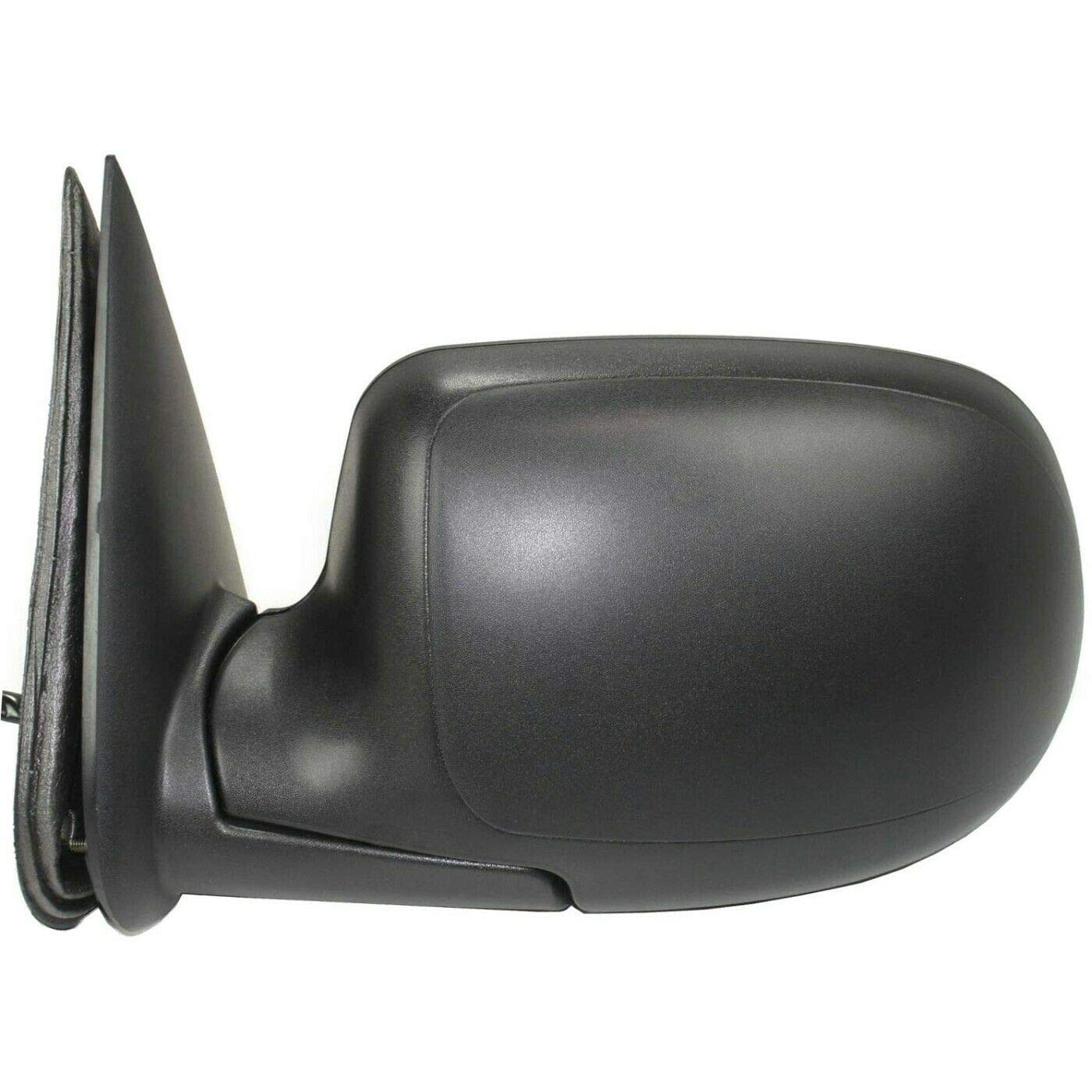 1pc Left Driver Side Textured Black Power Heated Manual Folding Exterior Door Mirror for GMC, Chevy, Cadillac - Standard Non-Dimming Replacement - Perfect for Winter Driving & Parking in Tight Spaces