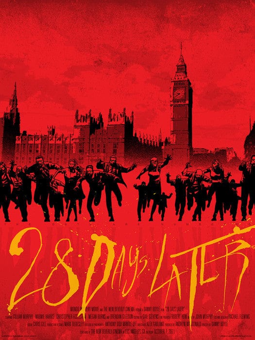 28 Days Later Movie Poster - Charlie Adlard & Jon Smith Artwork - Horror Film Wall Decor for Home Theater & Fan Collections