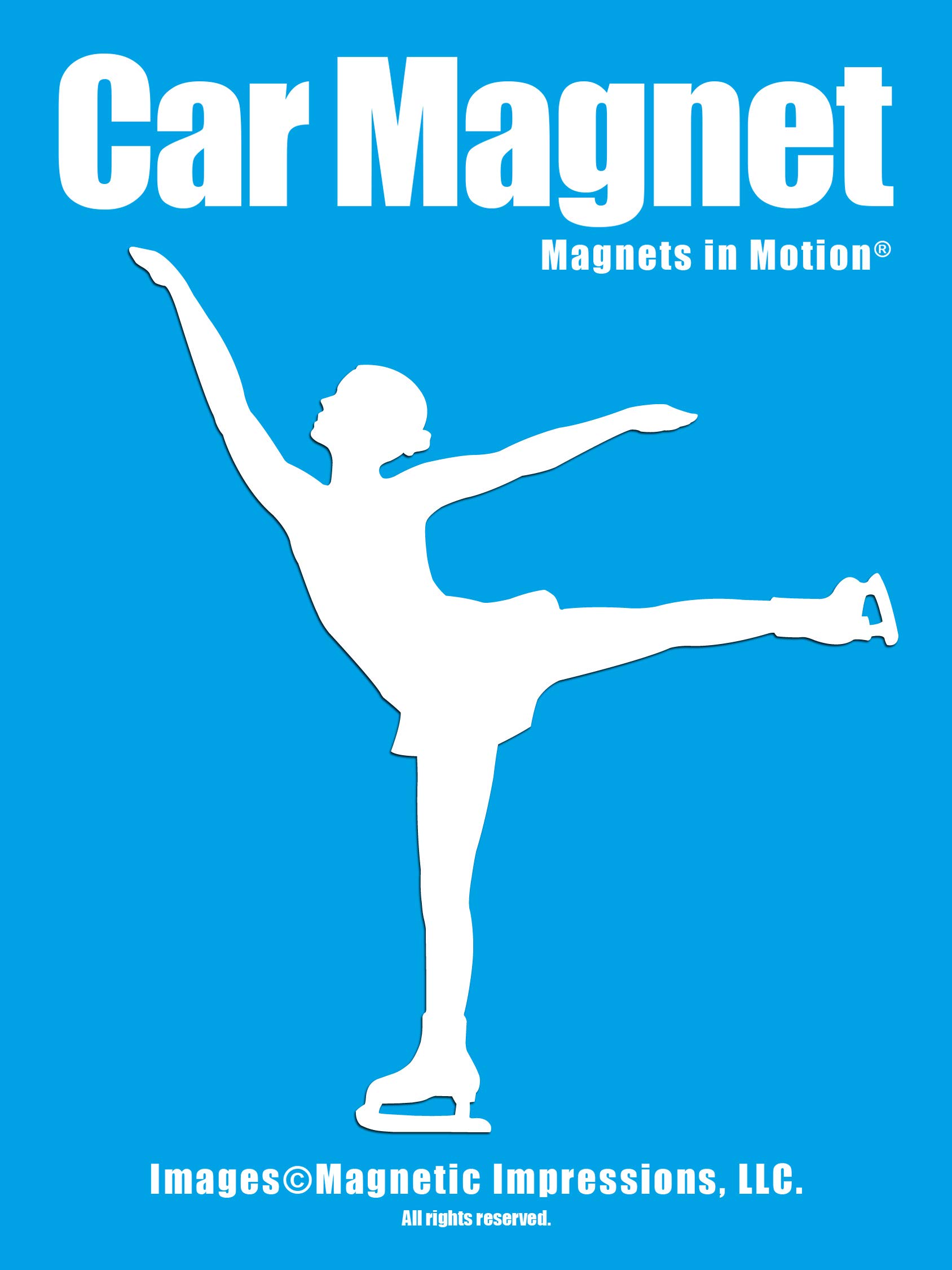 Figure Skater Spiral Car Magnet - White Decorative Vinyl Sticker for Vehicles, Windows, Laptops | Perfect for Ice Skating Fans, Sports Enthusiasts & Car Decor