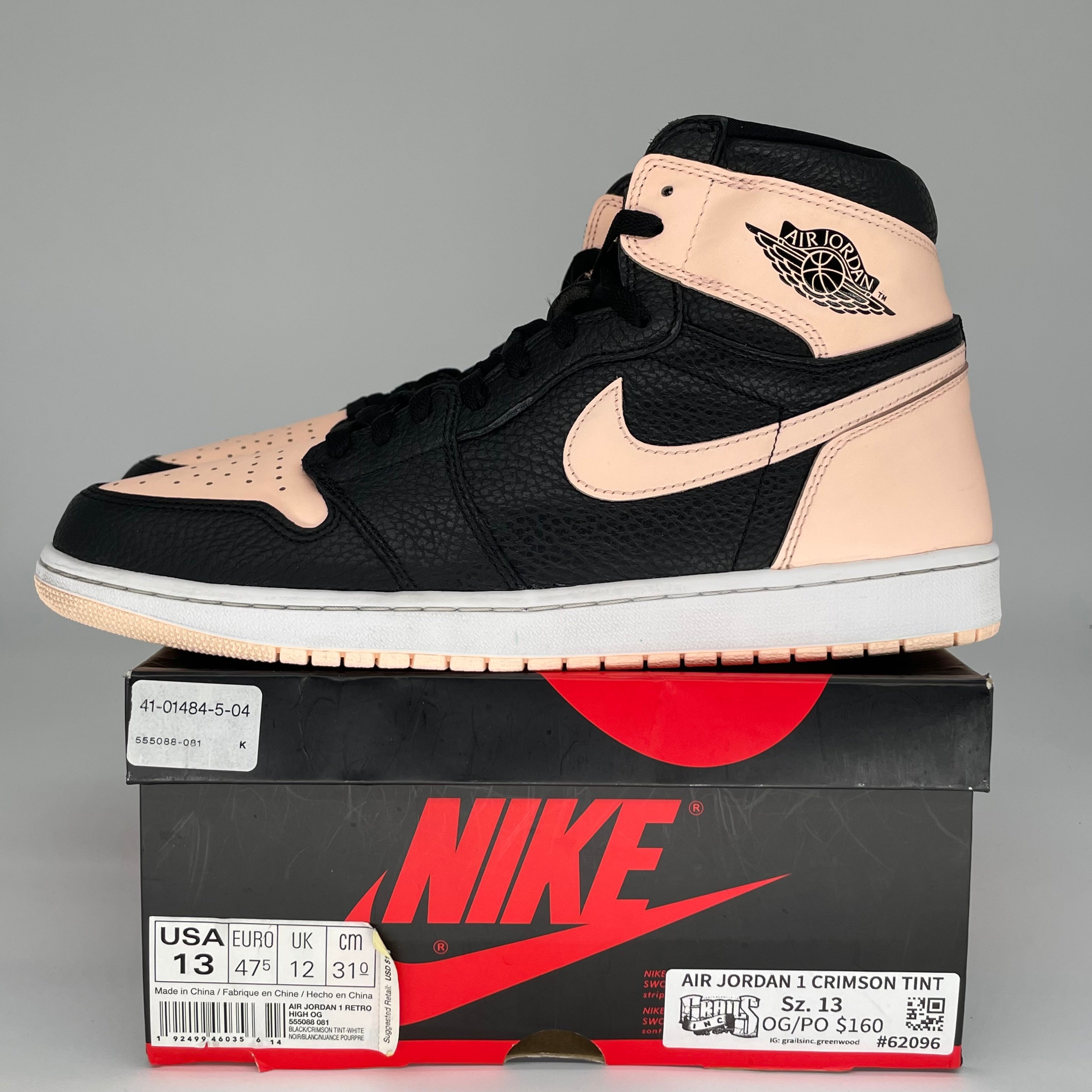 AIR JORDAN 1 CRIMSON TINT Men's Basketball Shoes Size 13 (555088-081) - Retro High Tops for Sneaker Collectors & Street Style Fashion