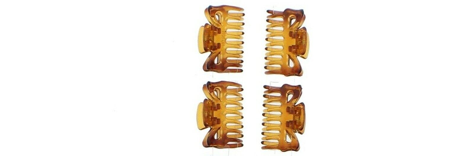 Brown Hair Claw Clips Set of 4 - 1.3 Inch Jaw Grip for Women & Girls - Perfect for Ponytails & Updos