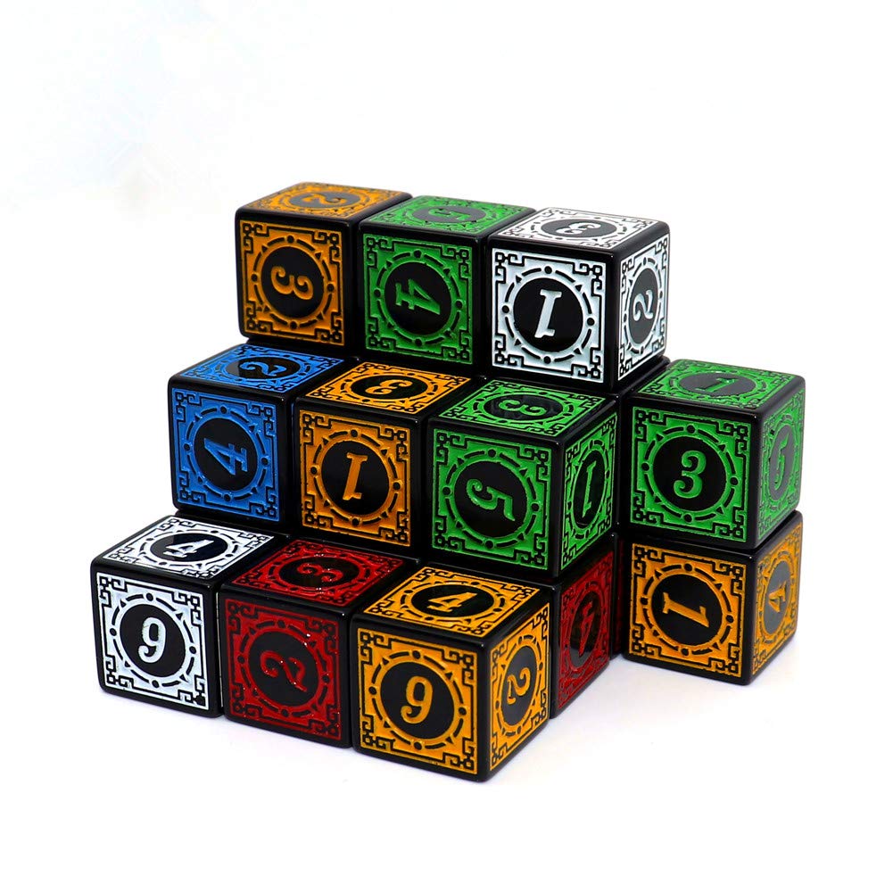 20-Piece 16MM Solid 6-Sided D6 Dice Set - 4 x 5 Color Rainbow Dice for Board Games, RPG, TRPG, Math Teaching & Card Games - Perfect for Dungeons & Dragons, Yahtzee, Classroom Activities & Game Nights