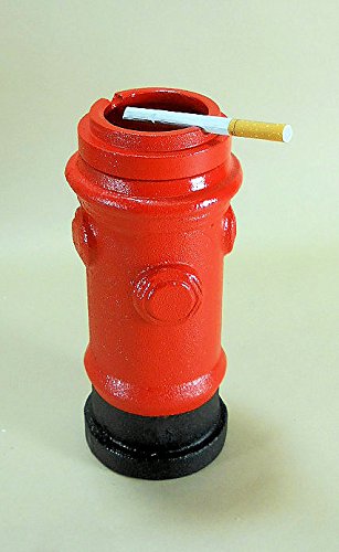 Carver’s Olde Iron 7 Inch Red Fire Hydrant Cast Iron Standing Outdoor Ashtray - Perfect for Patio, Garden, and Smoking Areas