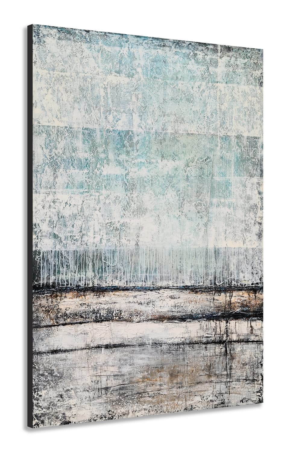 YHSKY ARTS Hand-Painted Abstract Oil Paintings - Modern Ocean Vertical Canvas Wall Art for Living Room, Bedroom & Bathroom Decor - Perfect for Coastal, Boho & Contemporary Home Styling