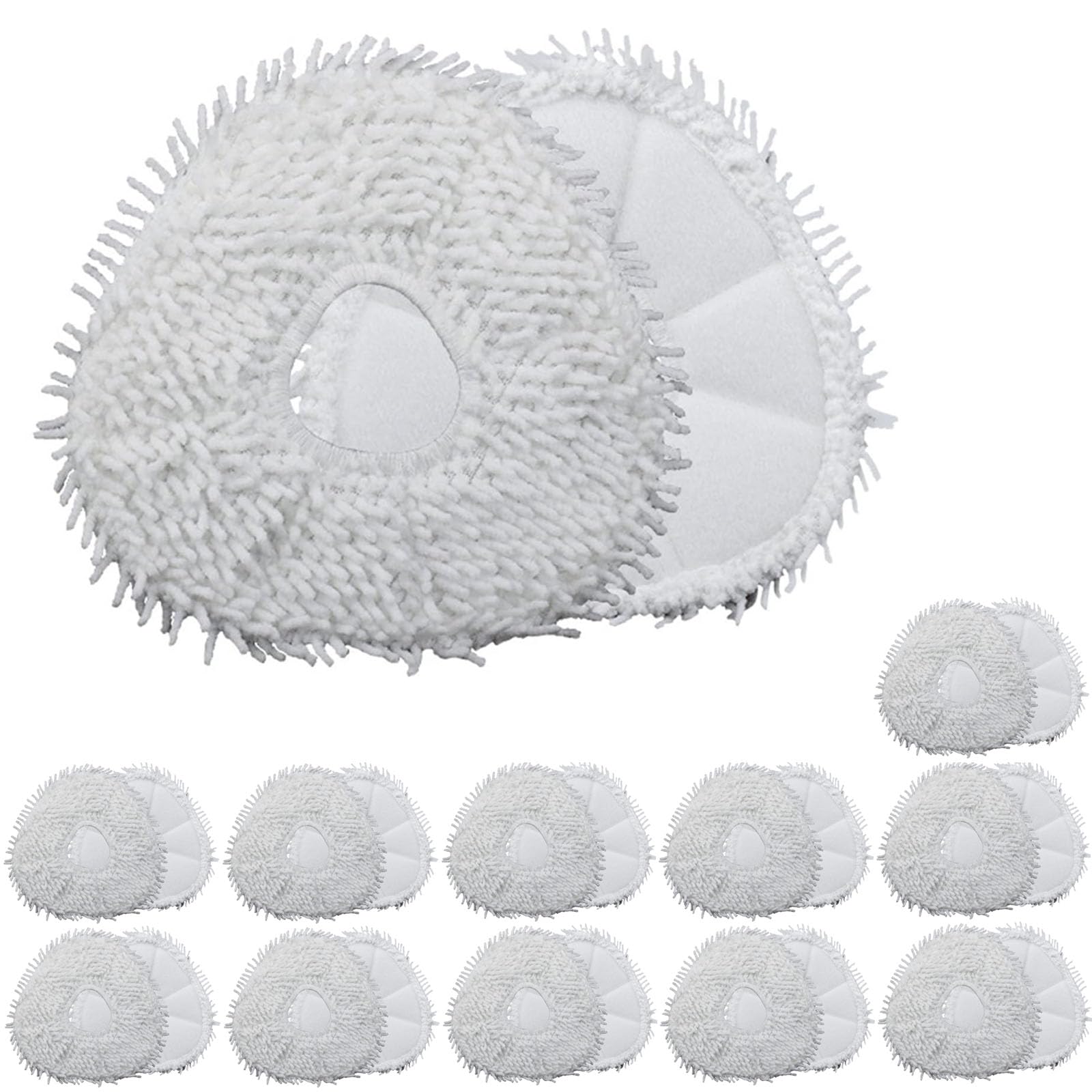 Narwal J5 Robotic Vacuum Cleaner Replacement Mopping Pads - 12 Pack White - Washable & Reusable for Hardwood Floors & Tile Cleaning