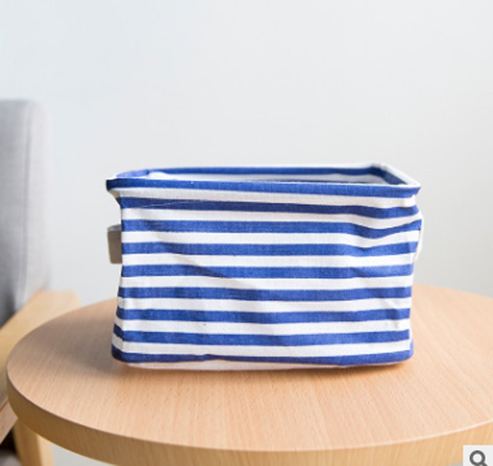 4-Pack Foldable Canvas Storage Bins - 8x6x5.5 Inch Cotton Linen Blend Organizer Baskets for Makeup, Books, Baby Toys | Perfect for Nursery, Closet & Home Organization