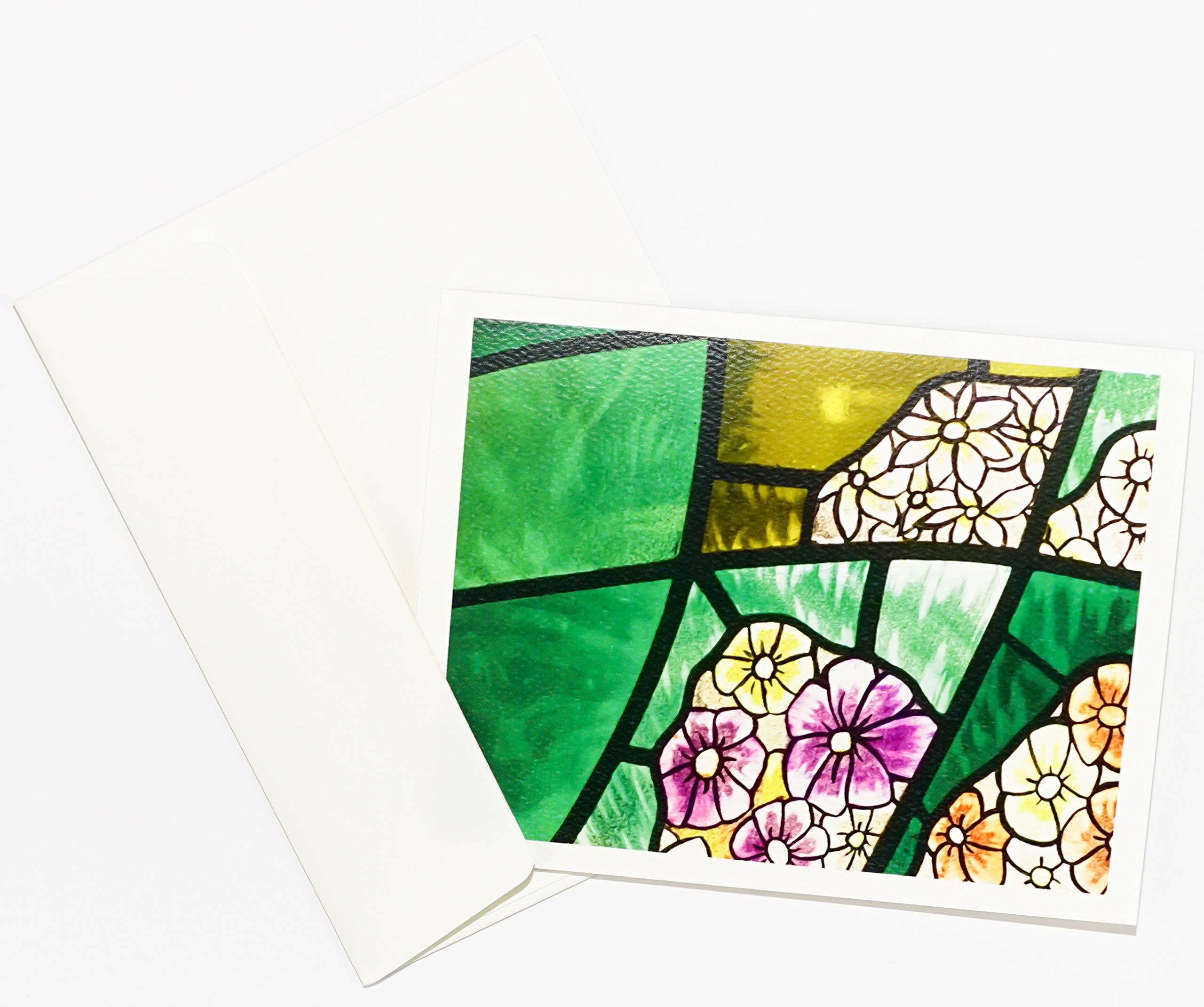 Stained Glass & Mosaic Tile Photography Note Cards - Boxed Set of 16 Blank Greeting Cards (4.25