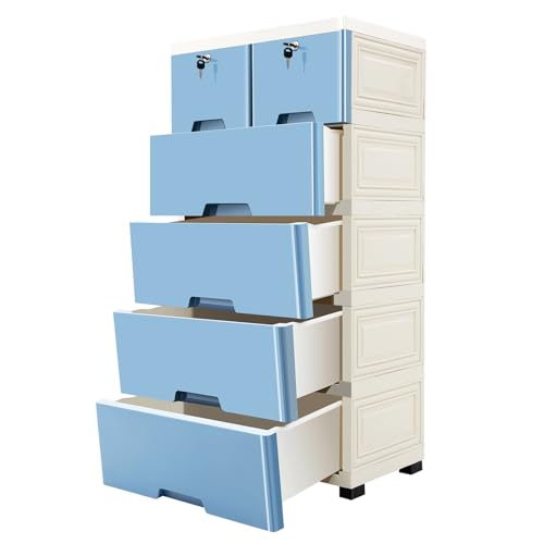 5Tiers, 6 Drawers, Blue
