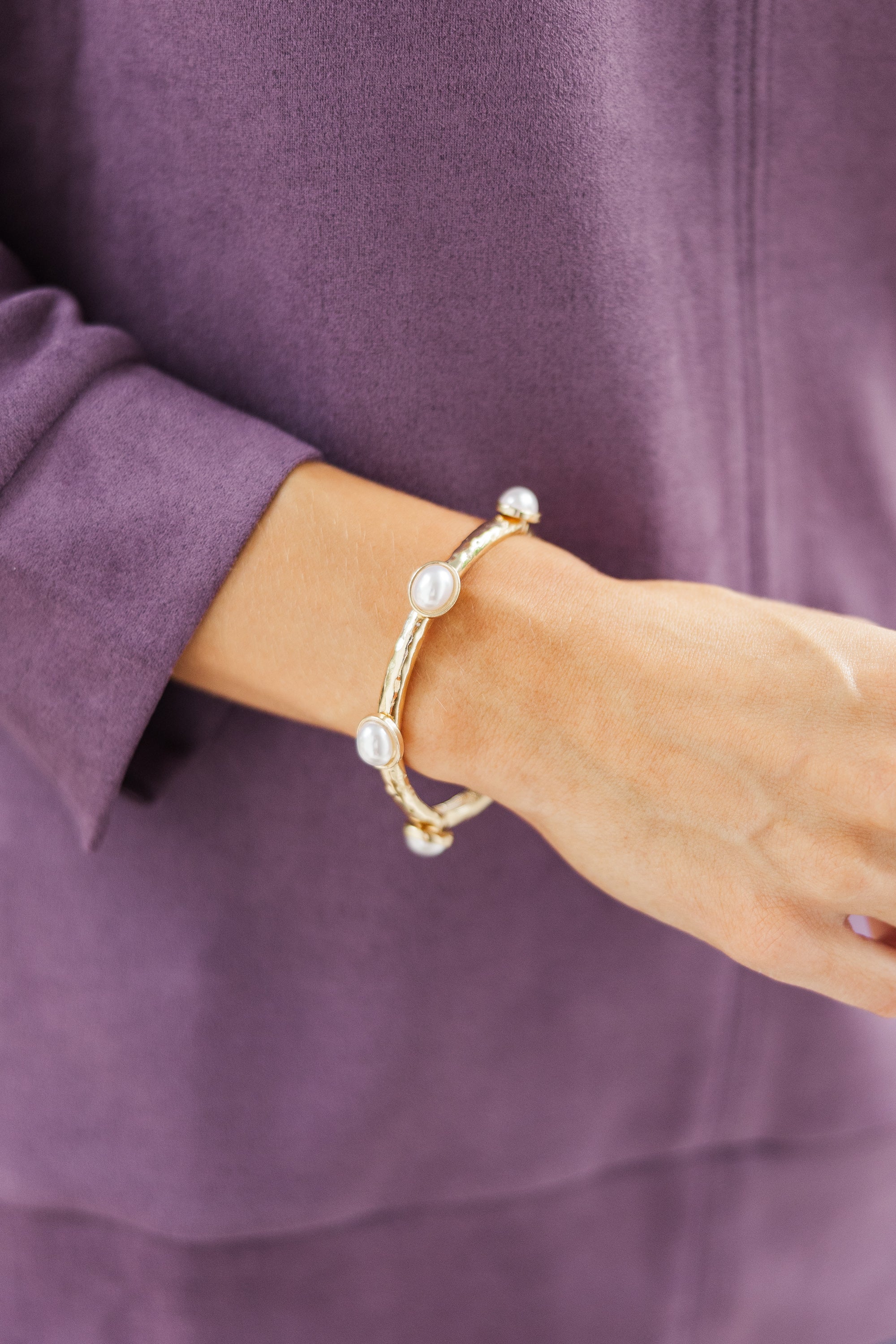 Elegant Gold Pearl Studded Bracelet for Women - Perfect for Weddings, Parties & Special Occasions