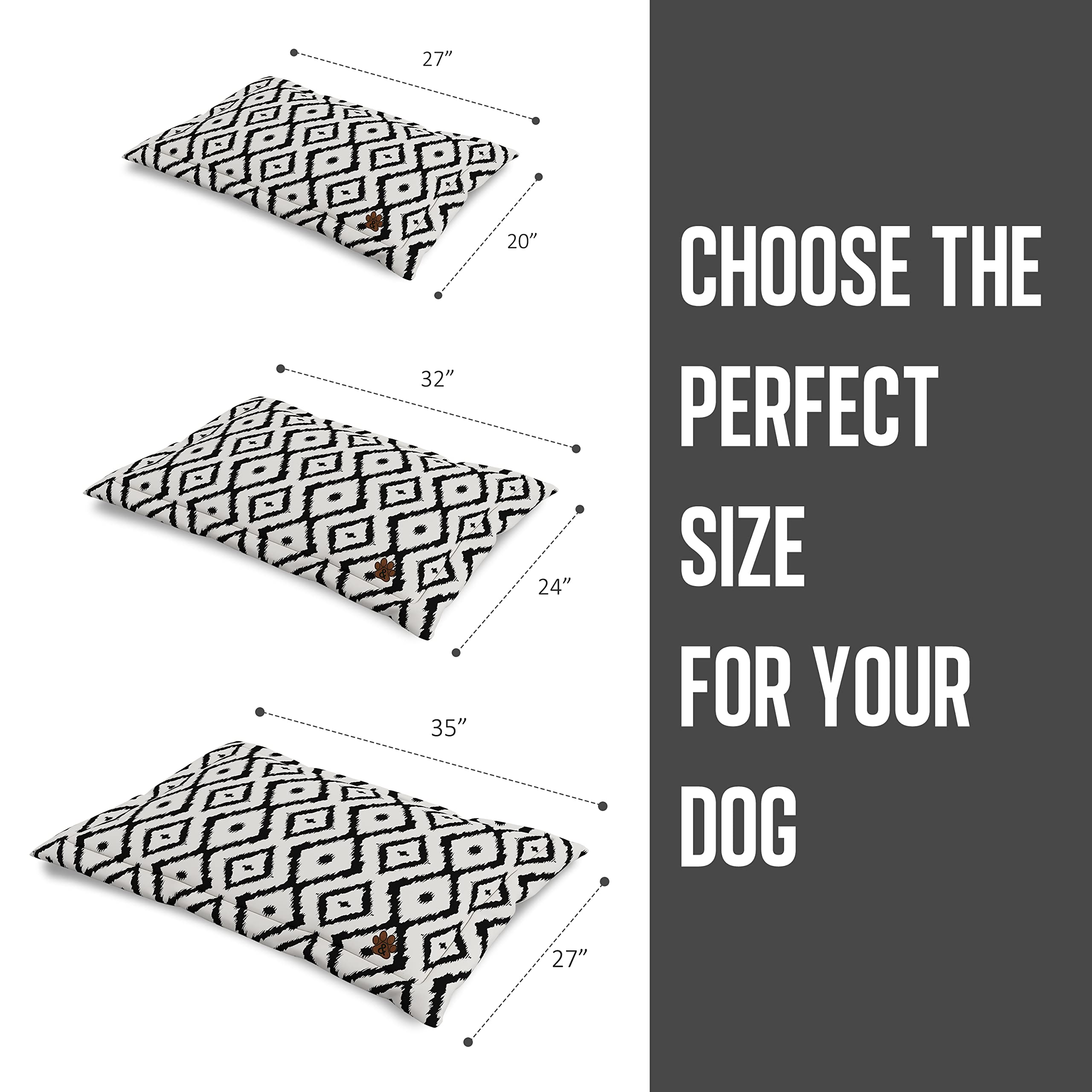 Premium Dog Mat for Large, Medium & Small Dogs & Cats - Non-Slip Bottom, Machine Washable Pet Bed Mattress (Pattern 01, Large Size) - Perfect for Crate, Kennel, Floor & Home Use