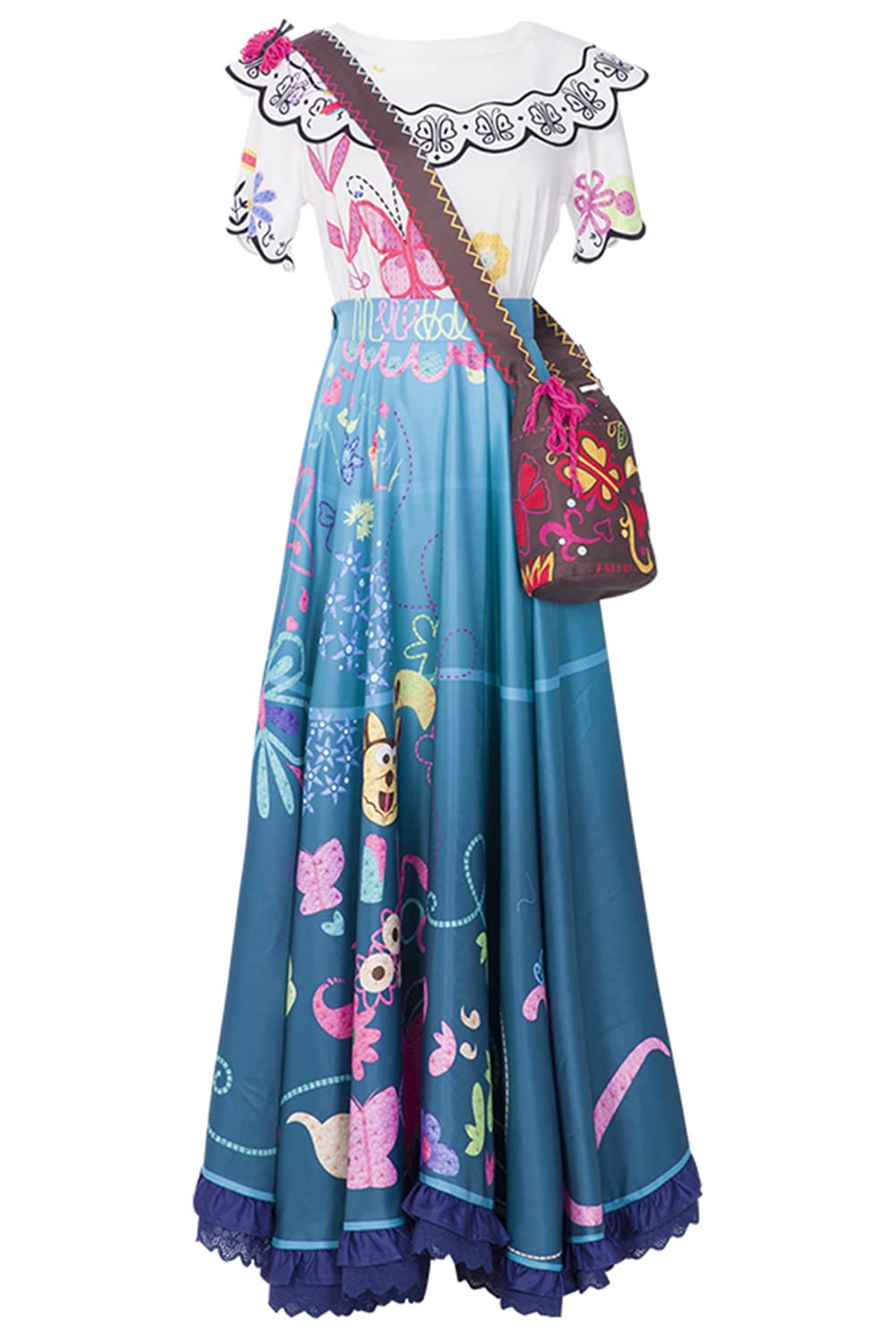 Mirabel Madrigal Cosplay Costume Dress with Glasses - Encanto Inspired Outfit for Women | Halloween, Cosplay, Theme Parties & Disney Events