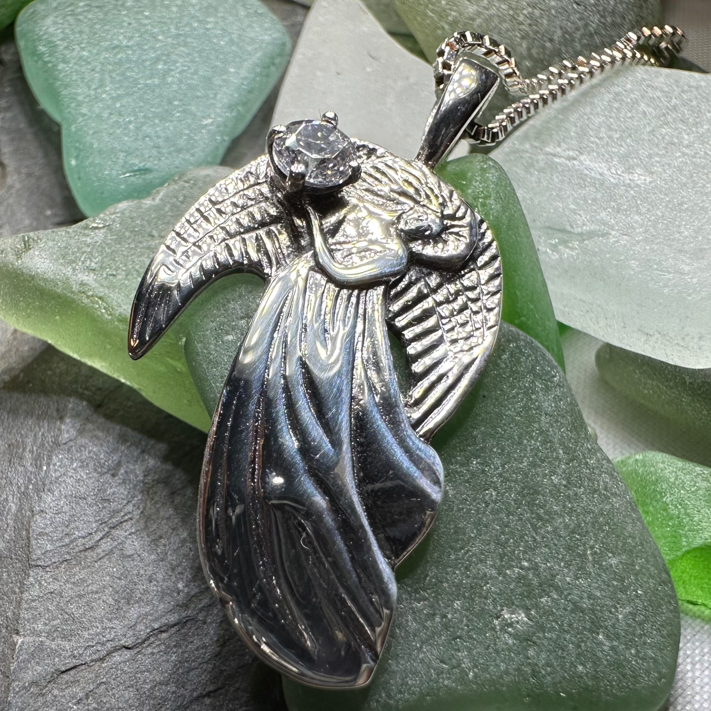 Adriel Angel Necklace - Sterling Silver Pendant with 18K Gold Plating, Gift for Women, Birthday, Anniversary, Christmas | Elegant Jewelry for Everyday Wear & Special Occasions