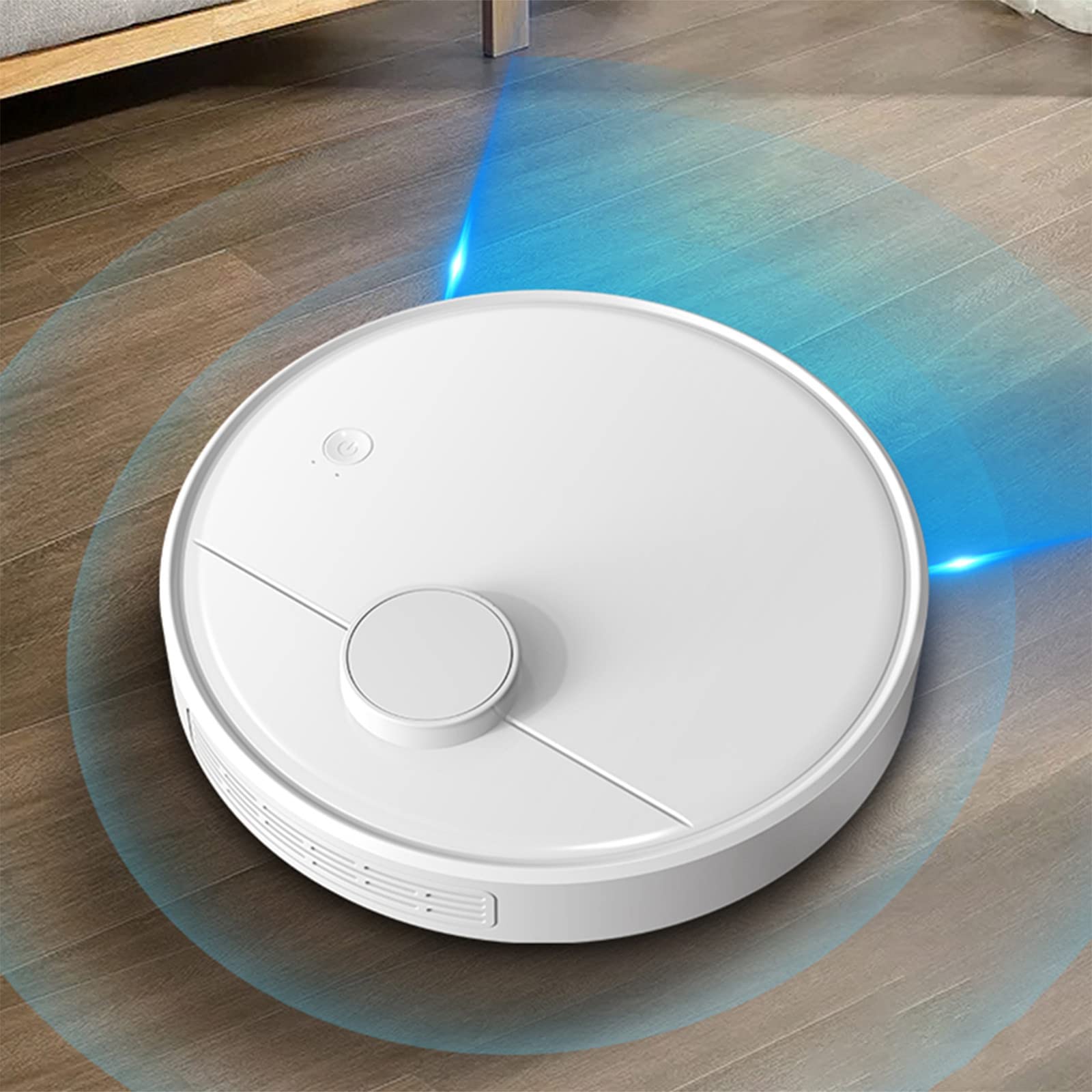 Smart Robot Vacuum Cleaner and Mop Combo - Dual Rotating Brushes, Automatic Sweeping & Mopping for Hard Floors & Carpets - Ideal for Pet Hair, Dust & Daily Home Cleaning (White)