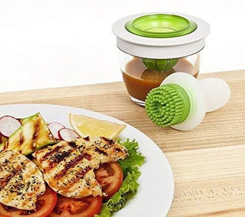 ZONKU INDIA Heat-Resistant Silicone Oil Brush & Glass Bottle Set - Premium Cooking Oil Dispenser for Baking, Frying, and Salad Dressing - Perfect Kitchen Accessory for Home Chefs