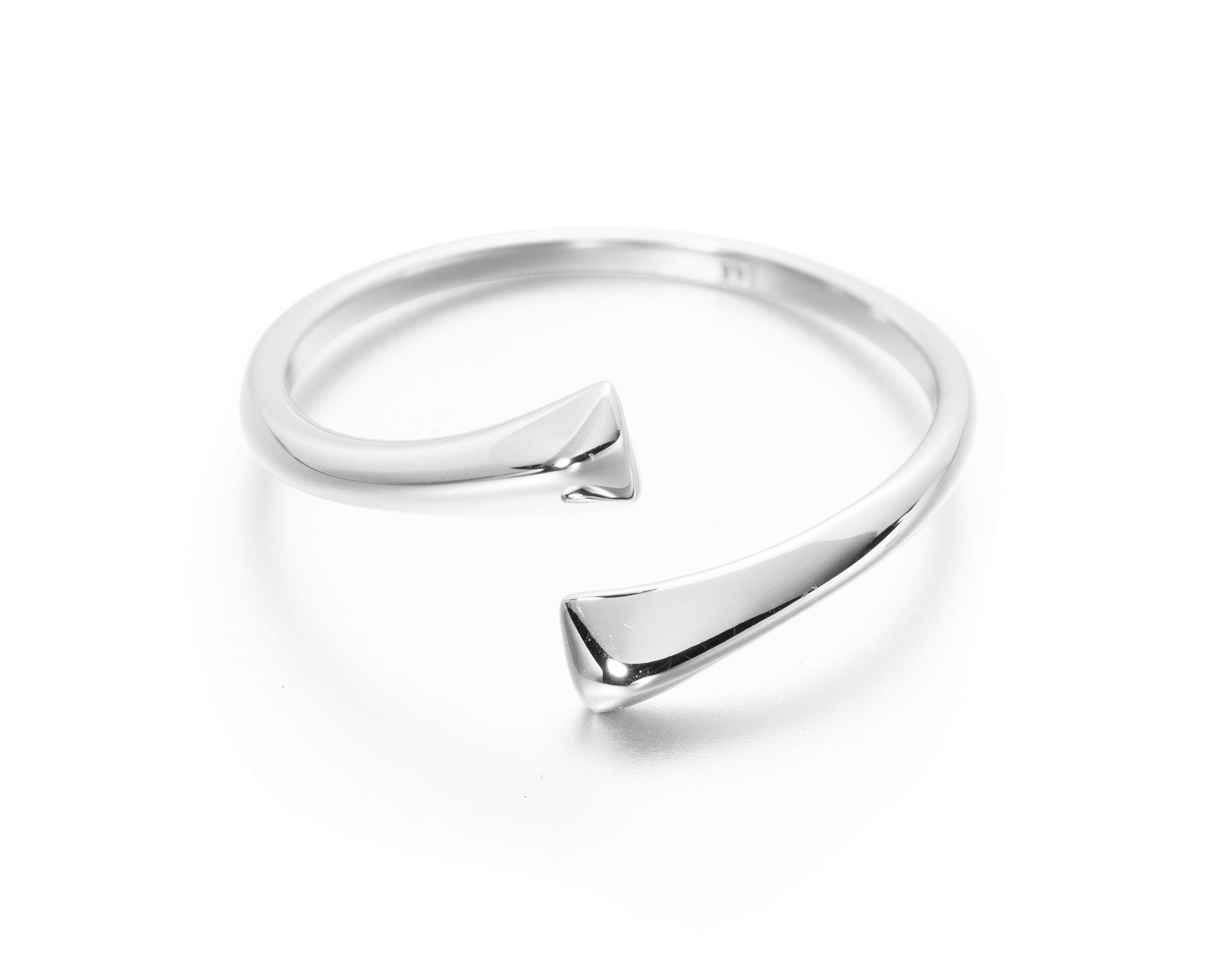 14K White Gold Women's Wedding Band & Engagement Ring by Majade – Elegant Horseshoe Design for Bridal, Anniversary & Special Occasions