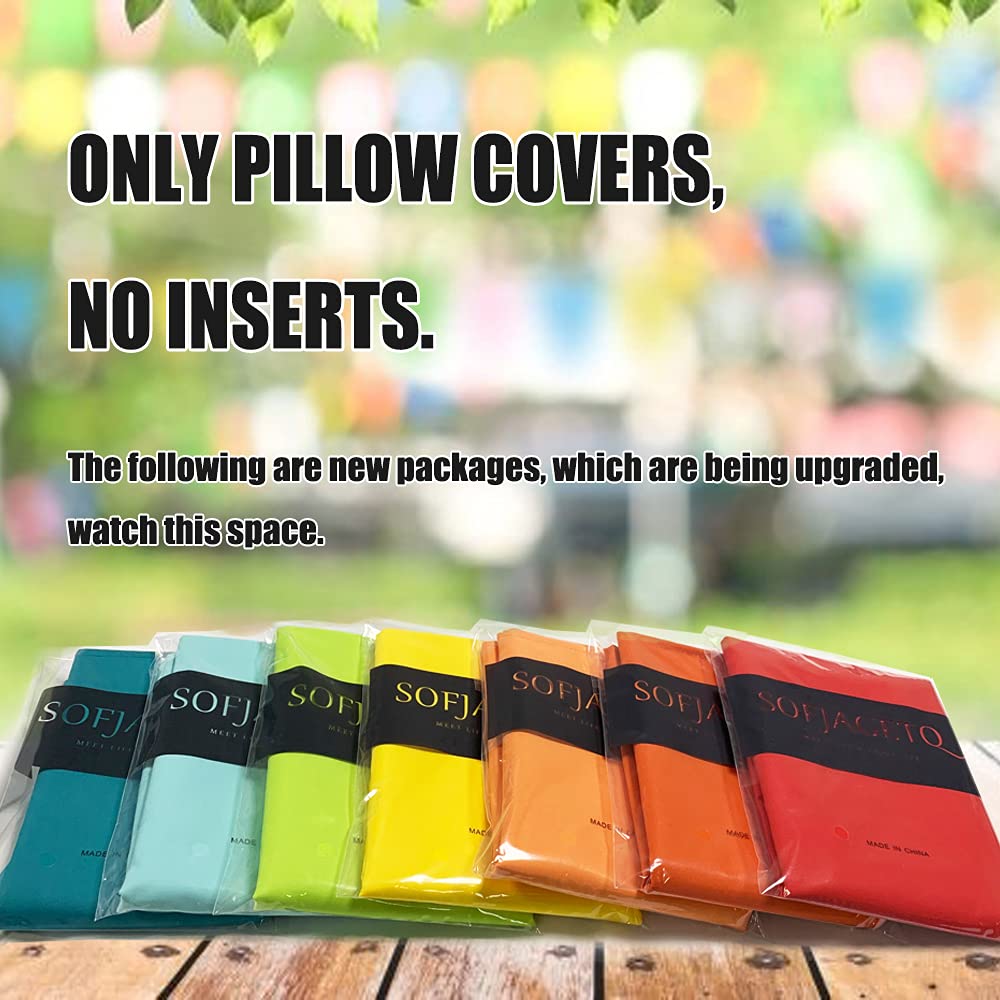 **20x20 Inch Yellow Outdoor Pillow Covers - Sunbrella Waterproof & Durable Square Decorative Cushion Cases for Patio, Garden, Tent & Couch (Set of 2) - Perfect for Outdoor Relaxation & Home Decor**