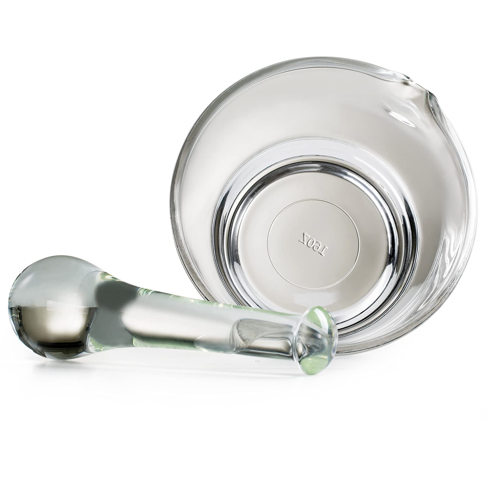 16oz Glass Mortar and Pestle Set - Premium Herb Grinder, Spice Crusher & Mixing Bowl for Pharmacy, Science Lab, Kitchen & Home Cooking - Perfect for Grinding Herbs, Pills, Spices & Making Pastes
