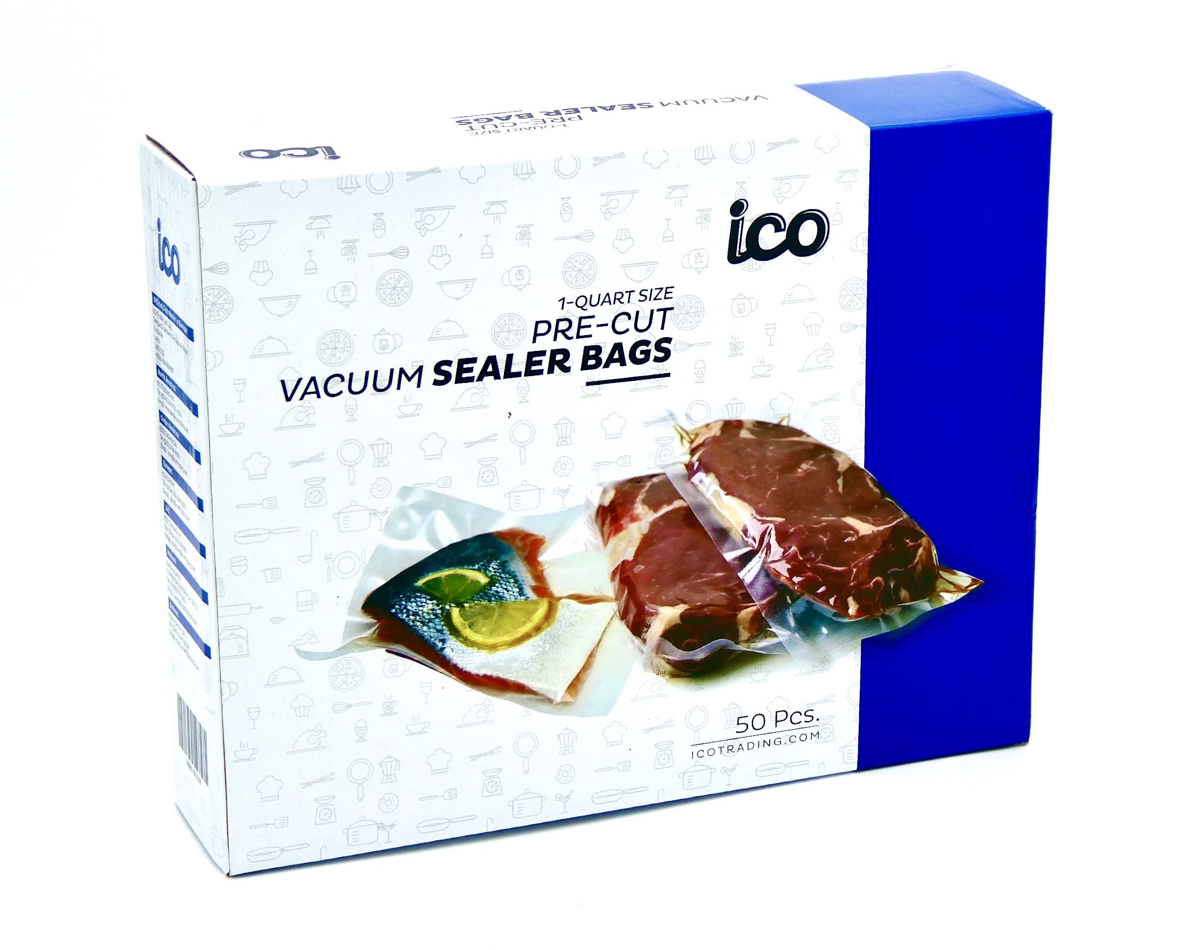 FoodSaver Vacuum Sealer Bags - 50 Count Quart Size Clear Freezer Storage Bags | BPA & Phthalate Free Certified | Perfect for Meal Prep, Sous Vide & Long-Term Food Preservation