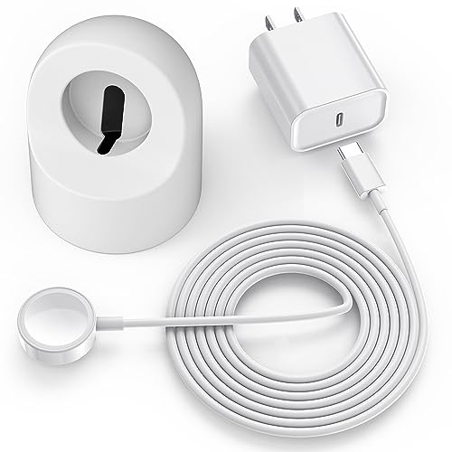 Upgraded 3-in-1 Apple Watch Charger Stand with 20W PD Fast Charger & 6.6FT USB-C Cable - Compatible with Apple Watch Series Ultra/8/7/6/SE/5/4/3/2/1 - Perfect for Home, Office & Travel Charging