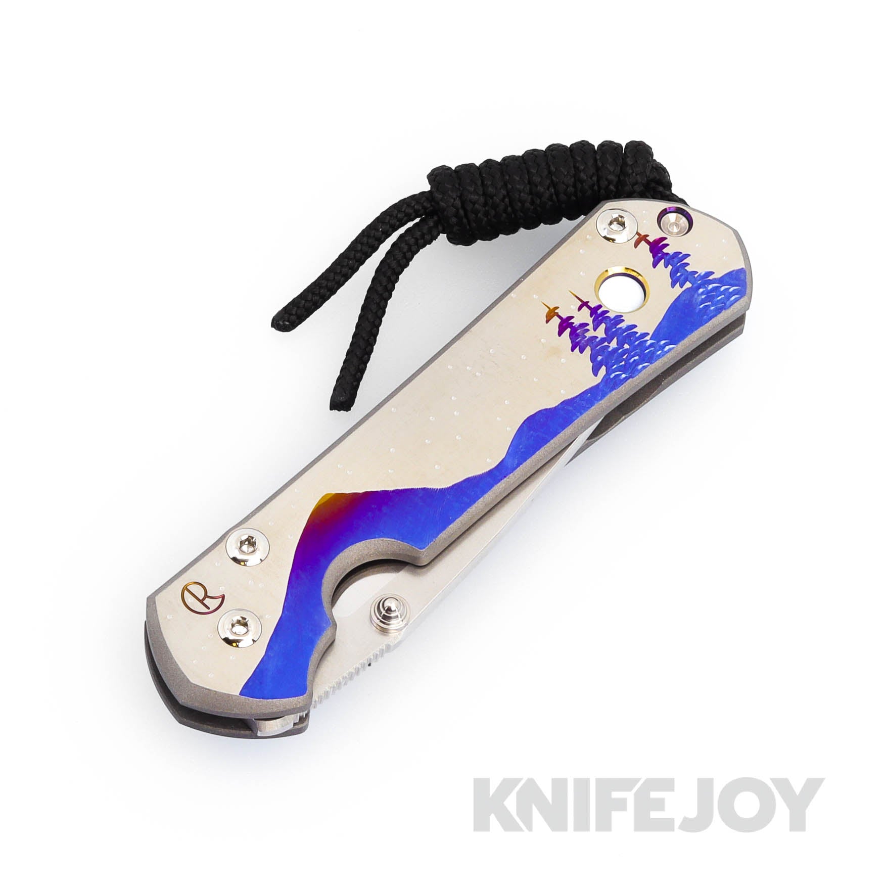 Chris Reeve Knives Small Sebenza 31 Folding Knife - MagnaCut Drop Point Blade, Titanium Handle with Pearl Inlay & Artistic Graphic Design | EDC, Outdoor Survival, Camping, Hunting Gear