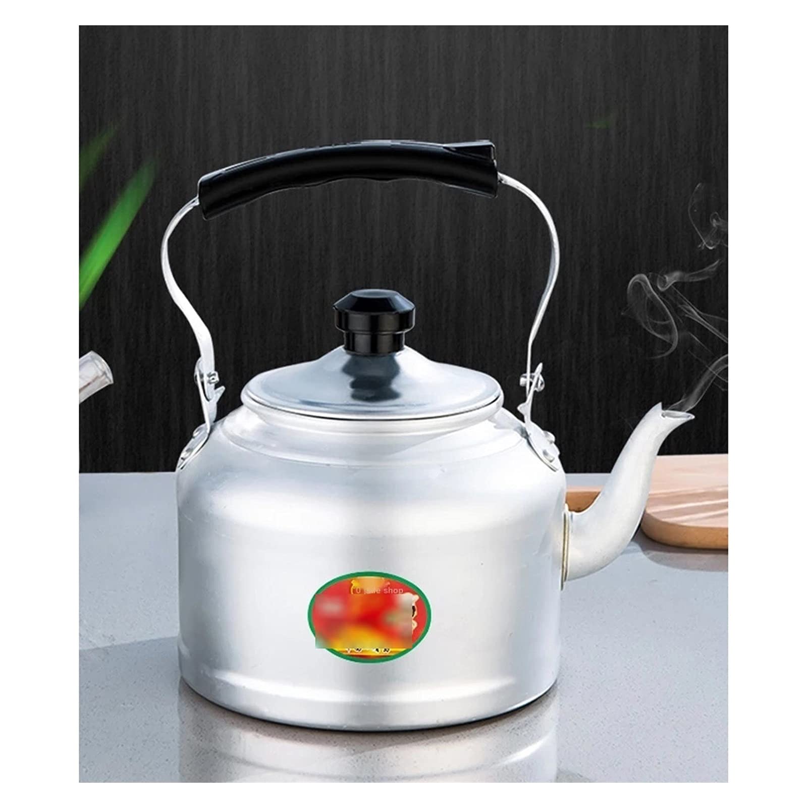 Vintage Extra Thick Traditional Aluminum Tea Kettle - 5L Large Capacity Stovetop Teapot for Home, Kitchen & Restaurant Use - Classic Aluminum Pot (24cm) - Perfect for Tea Brewing, Coffee Making & Hot Water Heating