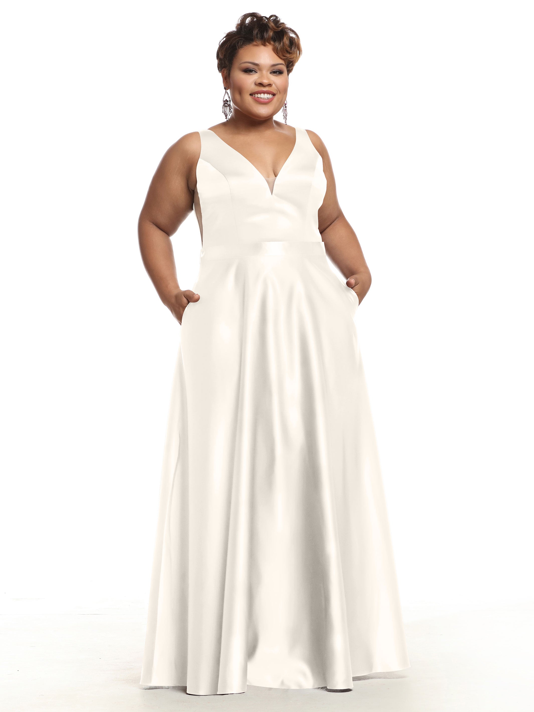 Elegant 80118 Satin A-Line Bridesmaid Dress with V-Neck & Waist Sash - Perfect for Weddings, Formal Events & Special Occasions