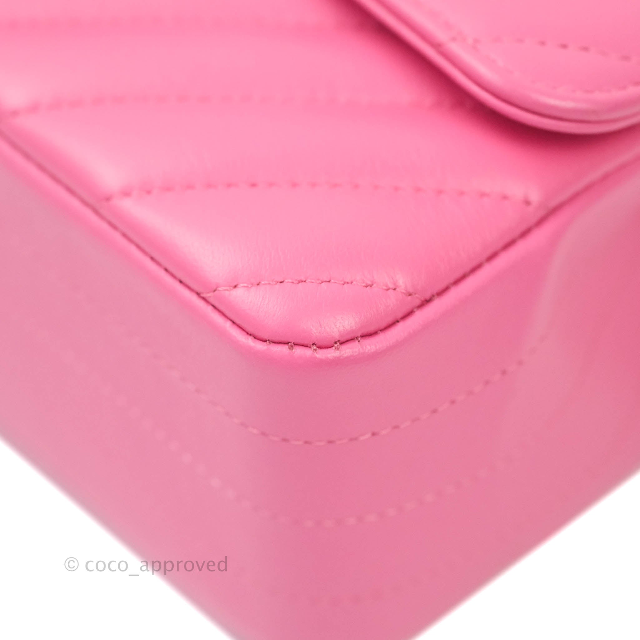 Chanel Chevron Mini Rectangular Lambskin Flap Bag in Pink with Gold Hardware - Perfect for Evening Events & Luxury Fashion Accessories