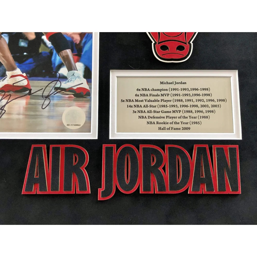 Michael Jordan & Kobe Bryant Autographed 11x14 Framed Basketball Photo - UDA Panini Certified COA - Bulls & Lakers Memorabilia - Perfect for Sports Collectors & Man Cave Decor