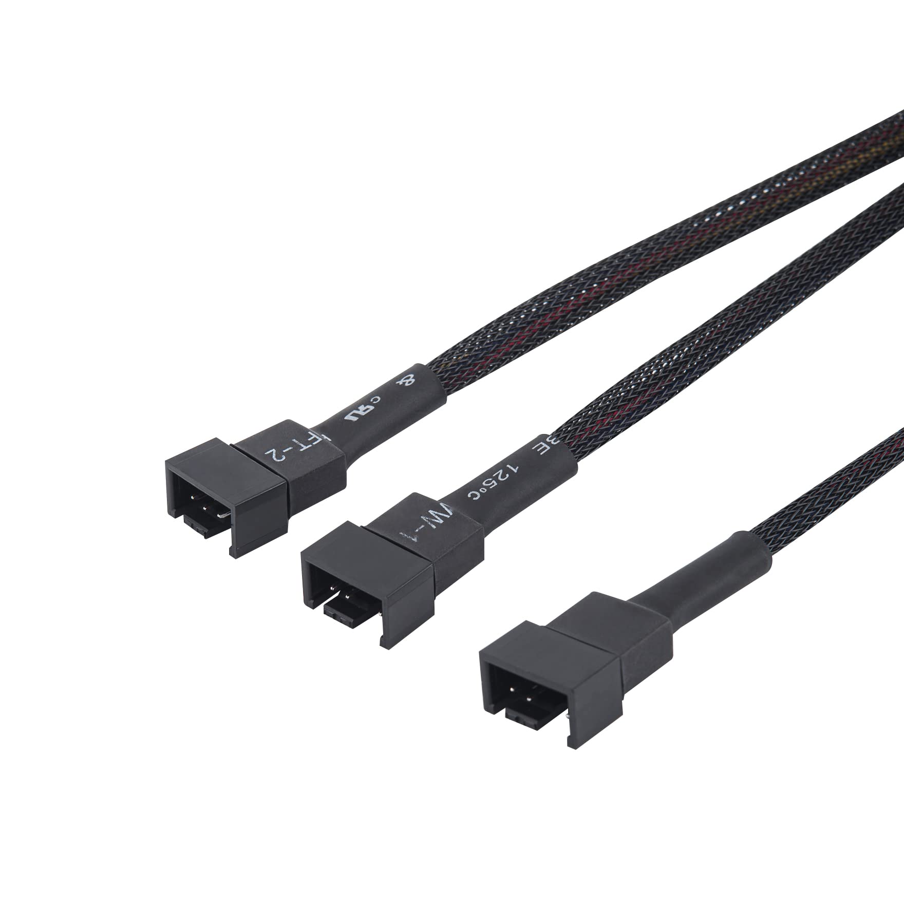 Cable Matters 2-Pack 3-Way 4-Pin PWM PC Fan Splitter Cable 12 Inches - 1 to 3 Converter & Extension Cable for Computer Case Cooling, Gaming PC, and Workstation Builds