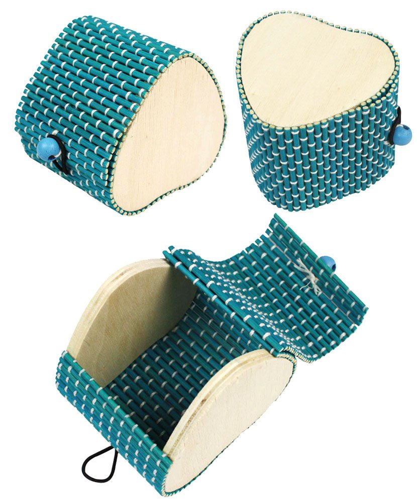 Small Round Bamboo Travel Jewelry Box - Portable Organizer for Necklaces, Rings & Earrings - Perfect for Vacation, Business Trips & Gifts